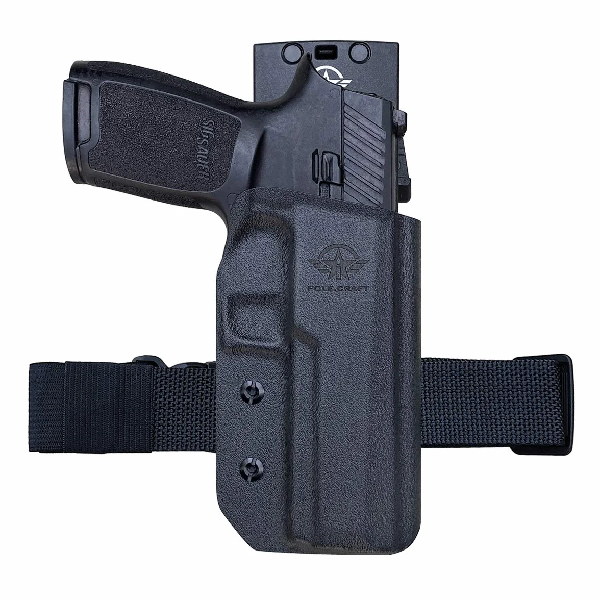 P320 Kabura OWB Kydex for Sig Sauer P320 Carry / P320 Full Pistol Case - Zewnątrz pasa Carry / 1.5-2 Inch Belt Clip With Leggings - Adj. Szerokość Wysokość & przechyłka, Poszerzone wejście