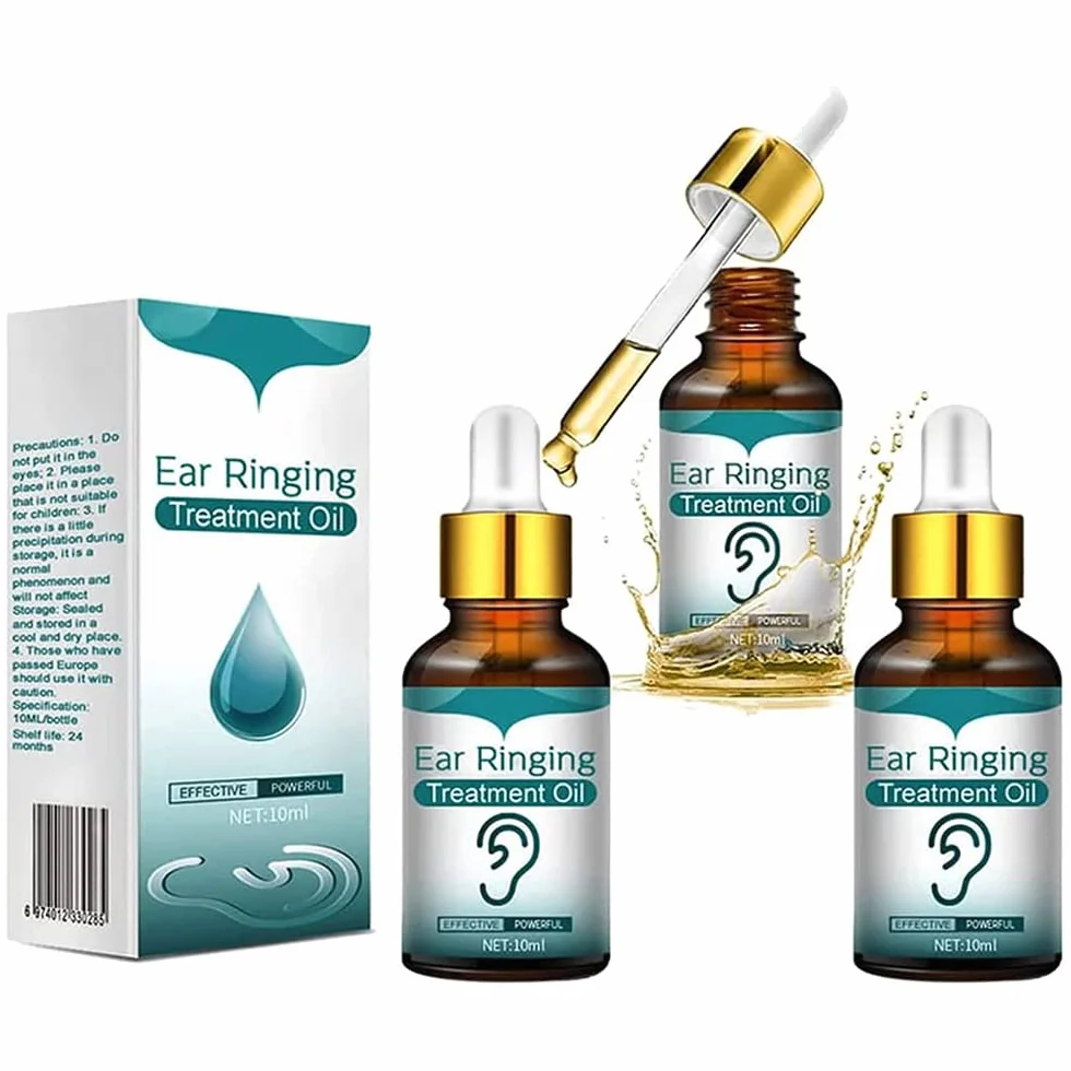 3Pcs Japanese Ear Ringing Treatment Oil,Ear Ringing Remedy Drops,10ml Organic Ear Oil for Relieves Ear Aches,Noises,Itchy