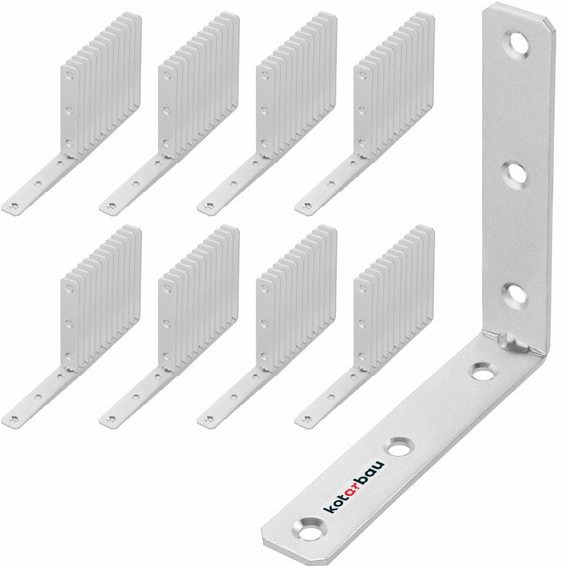 KOTARBAU® 100 szt. Kątownik Ciesielski Wzmocniony - Łącznik Budowlany - 100 X 100 X 20 MM - Stal Ocynkowana