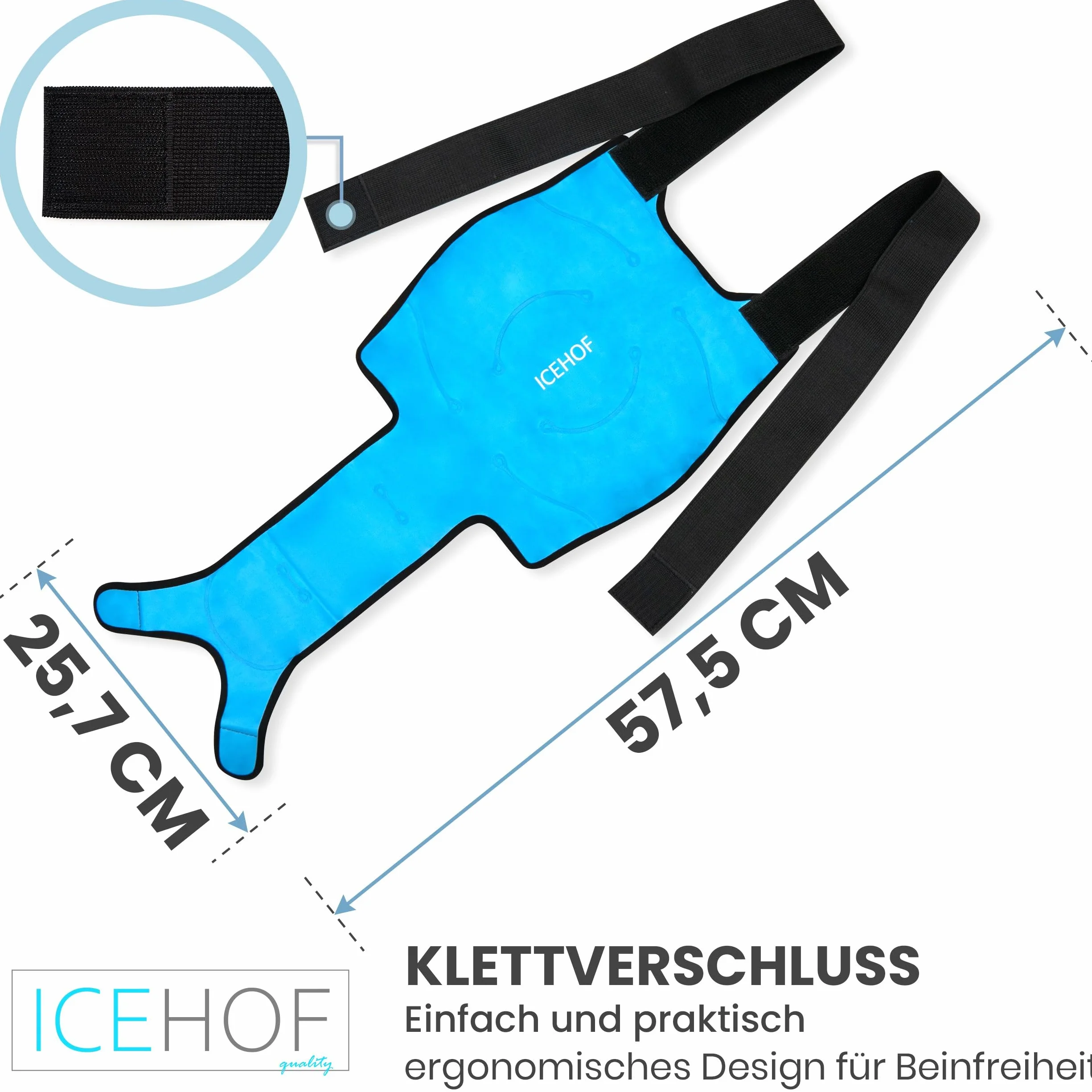 ICEHOF Opaska chłodząca na kolano – uniwersalne zastosowanie – podkładka chłodząca na kolana – poduszka chłodząca na kolana – podkładki chłodzące akumulator chłodzący duży pakiet chłodzący bandaż