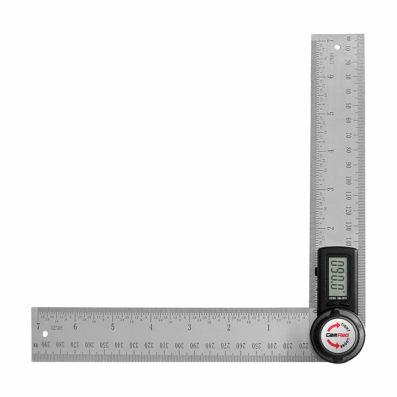 GemRed Cyfrowy kątomierz 200 mm ze stali nierdzewnej z wyświetlaczem LCD