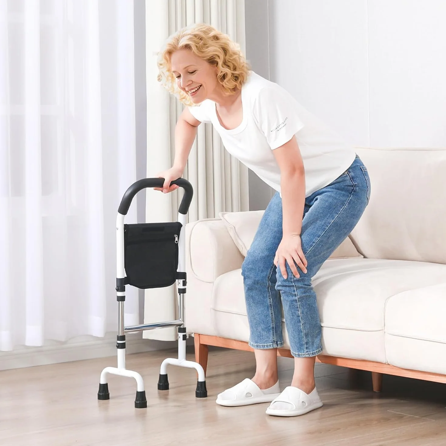 Pomoc przy wstawaniu dla seniorów - Wsparcie stabilności z łóżka, toalety, kanapy