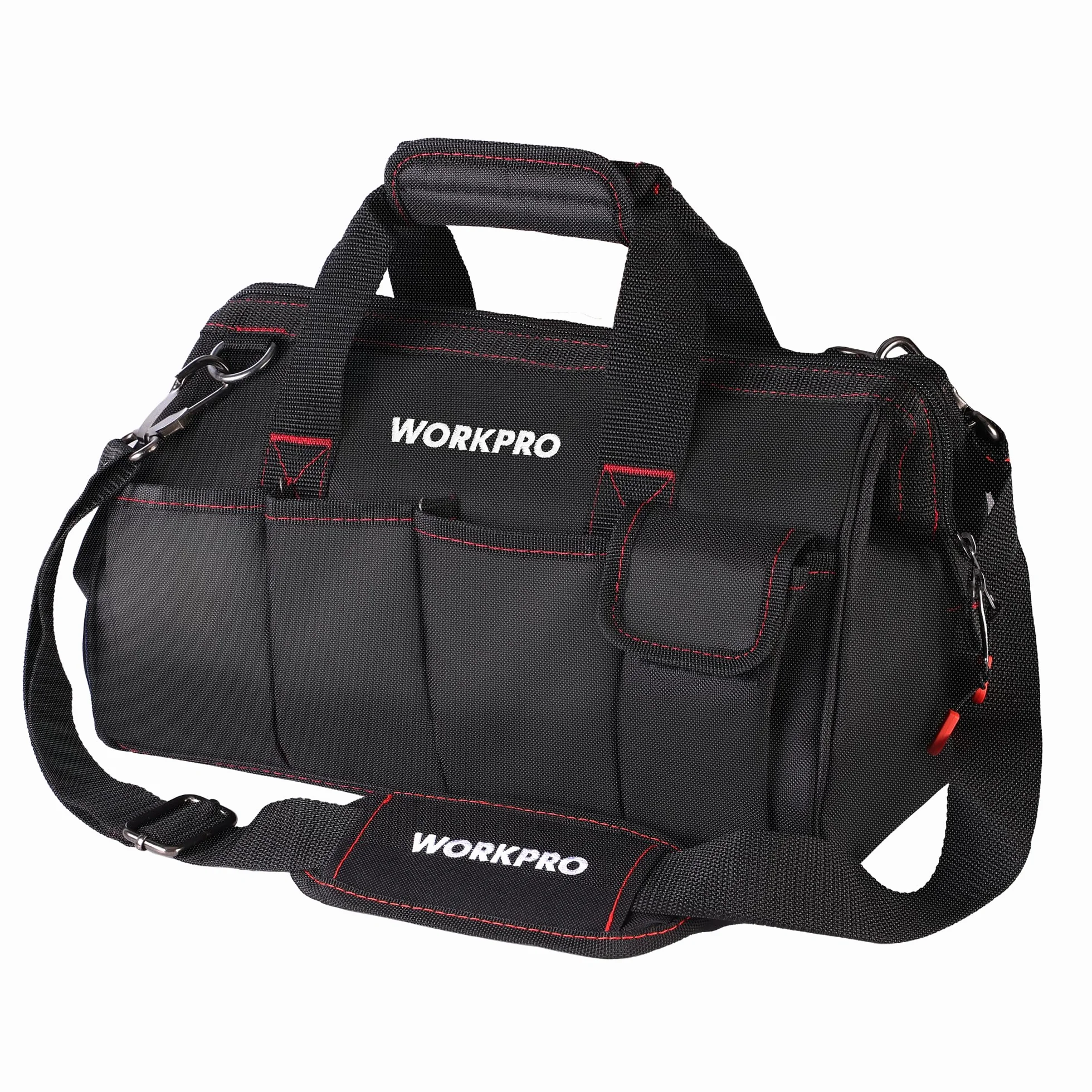 WORKPRO W081021A torba na narzędzia, wielofunkcyjna torba do przechowywania z szerokimi otworami, 35 cm, niebieska, czarna