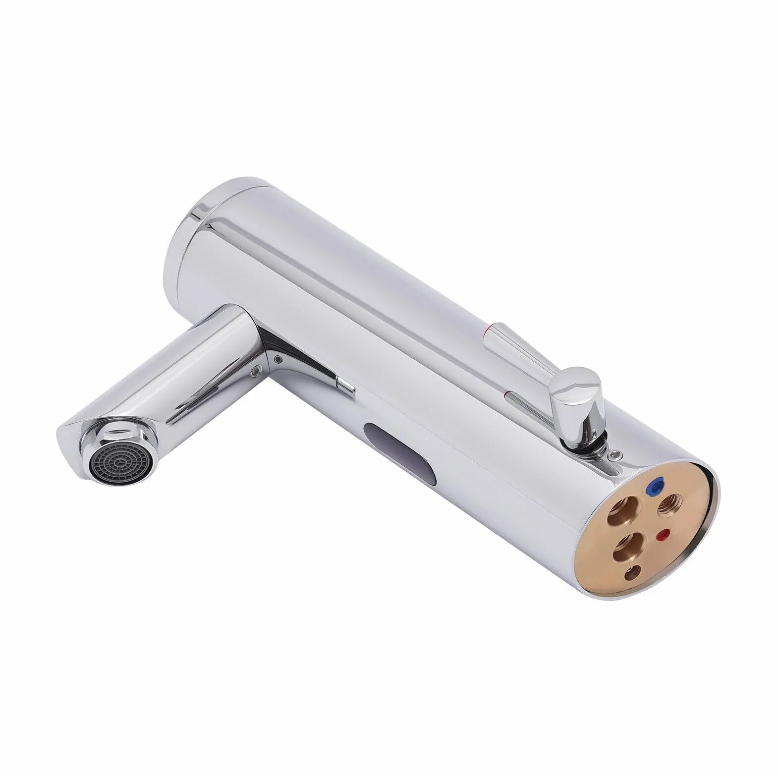 Bateria łazienkowa bezdotykowa bateria mieszakowa łazienkowa czujnik podczerwieni kran bateria umywalkowa G1/2" kaliber rura wodna - srebrna