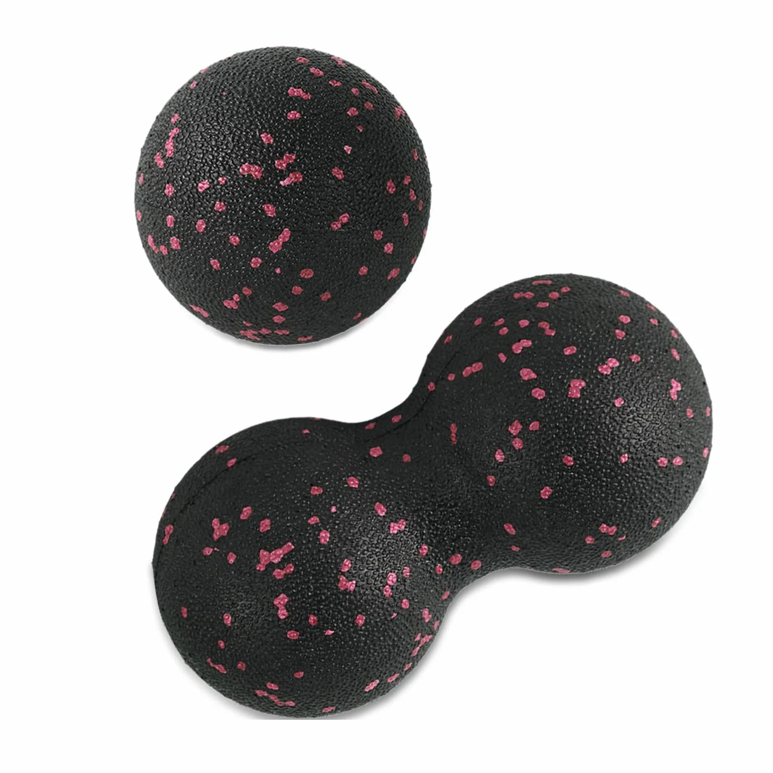 Piłka do samodzielnego masażu, Blackball, podwójna piłka, mała piłka do masażu, z orzeszków ziemnych, piłka do masażu powięzi, rolka mięśni kręgosłupa, akupresura, zapalenie powięzi podeszwowej, refleksologia (różowa)