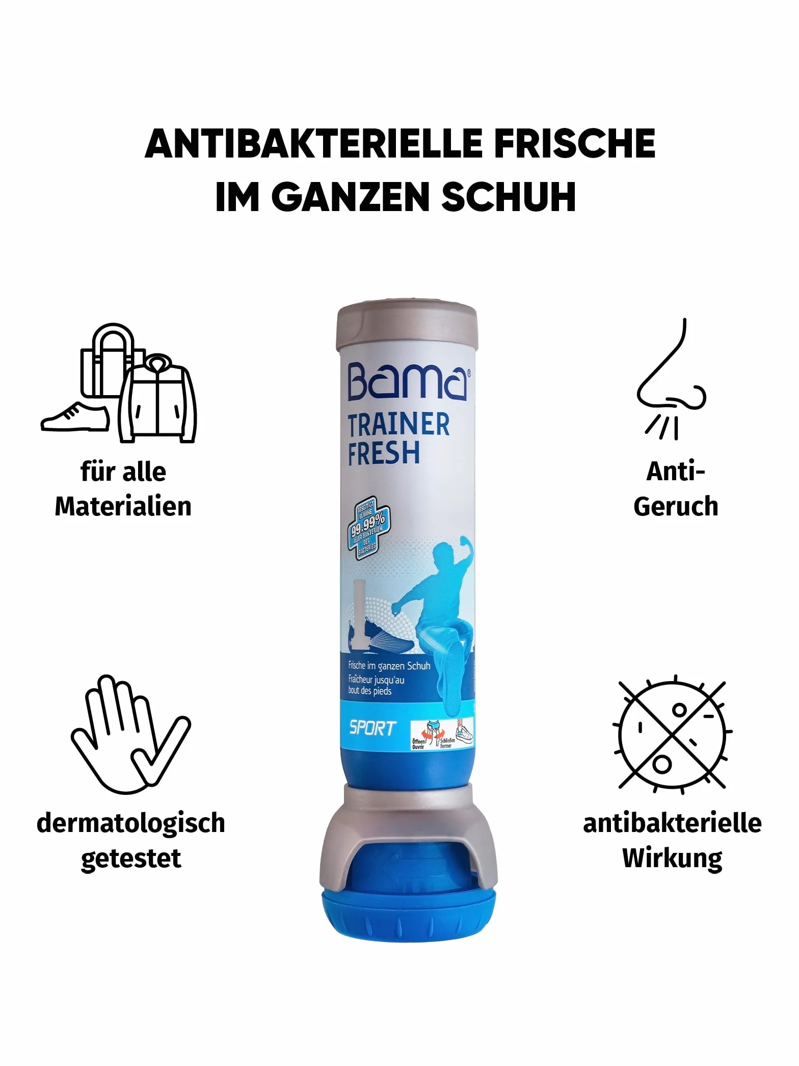 Dezodorant Odświeżający do Butów - Neutralizujący Zapachy Spray do Butów, Zapewniający Higienę i Świeżość, Zestawy 6x100 ml - BAMA