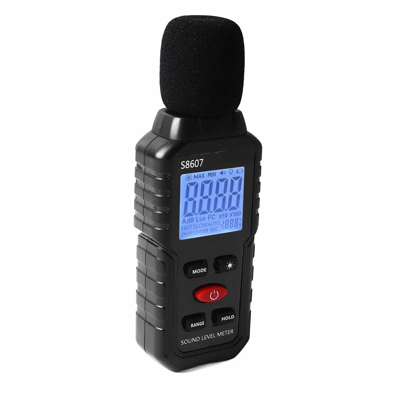 Miernik Decybeli, Cyfrowy Miernik Poziomu Dźwięku, Przenośny Miernik SPL od 30 DB do 130 DB, Tester Pomiaru Hałasu w Decybelach Audio z Podświetlanym Wyświetlaczem LCD, Pomiar