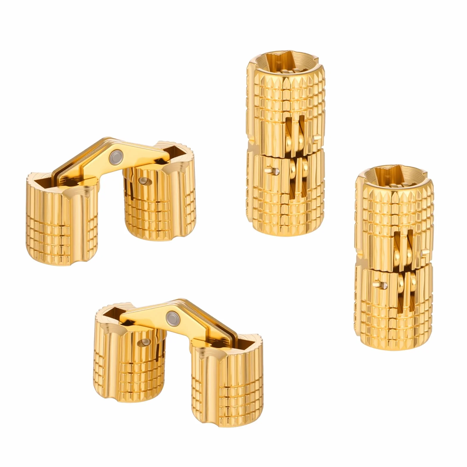 6 sztuk 8 mm zawias otworowy, mosiężny zawias beczkowy, niewidoczne, ukryte miedziane zawiasy miedziane, niewidoczne zawiasy do mebli z 24 śrubami, do pudełek prezentowych DIY