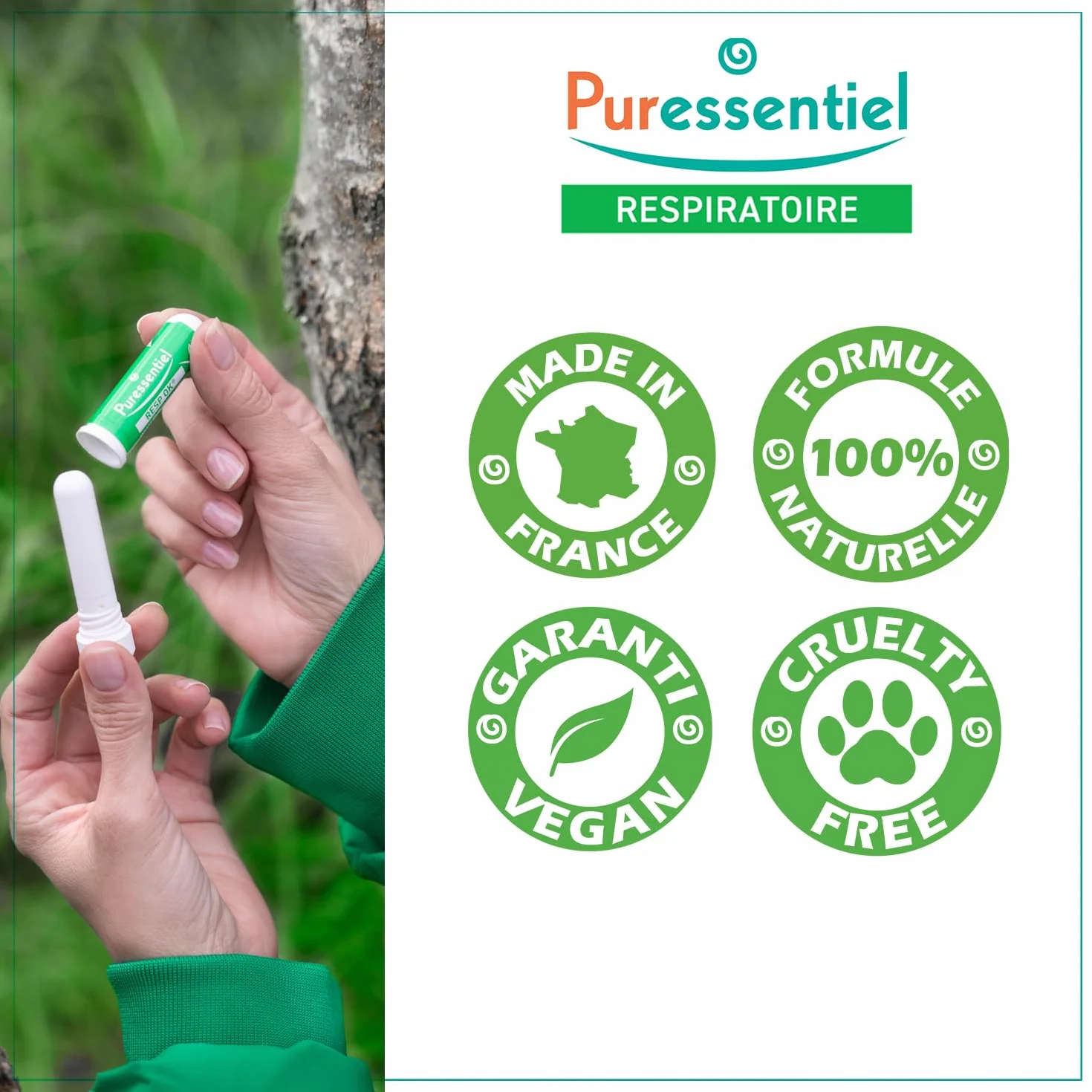Puressentiel Resp Ok inhalator z organicznymi olejkami eterycznymi naturalny mentol i kamfora 1 ml