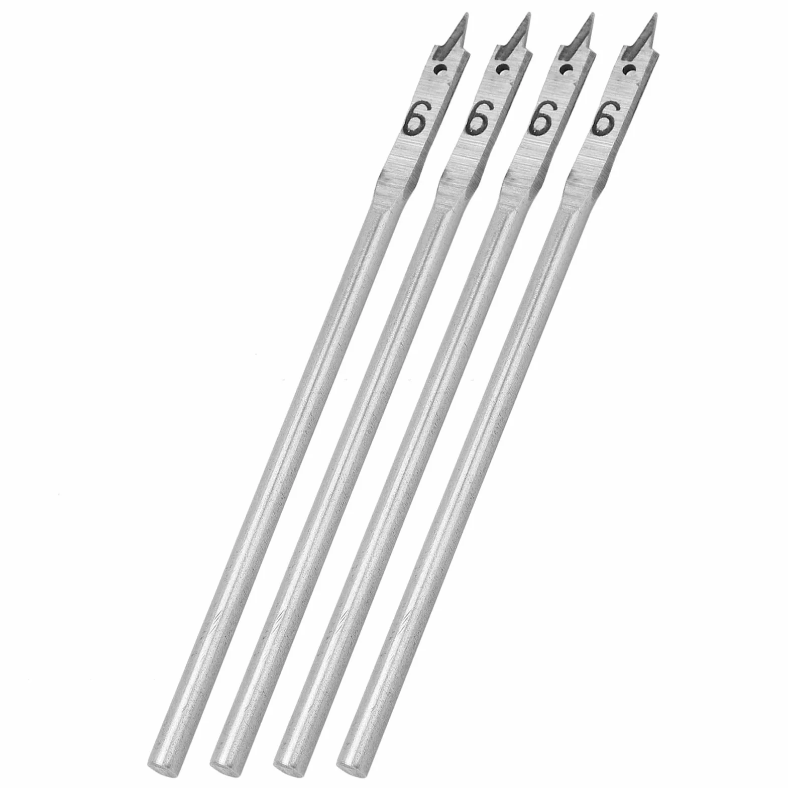 4 szt. Zestaw wierteł łopatkowych, 12mm płaskie wiertło do drewna, wiosło ze stali wysokowęglowej płaskie bity otwieracz do otworów w drewnie DIY narzędzia do wiercenia (6mm)