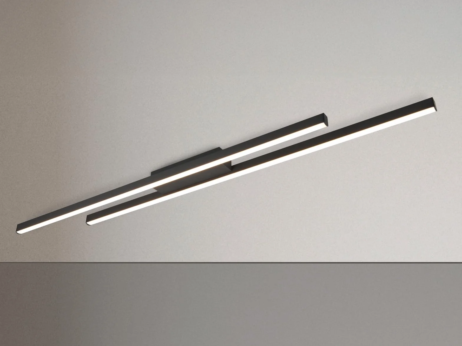 RL LIVE YOUR LIGHT Lampa sufitowa LED – 110 x 8,5 cm – 2-żarówkowa – czarna – metal