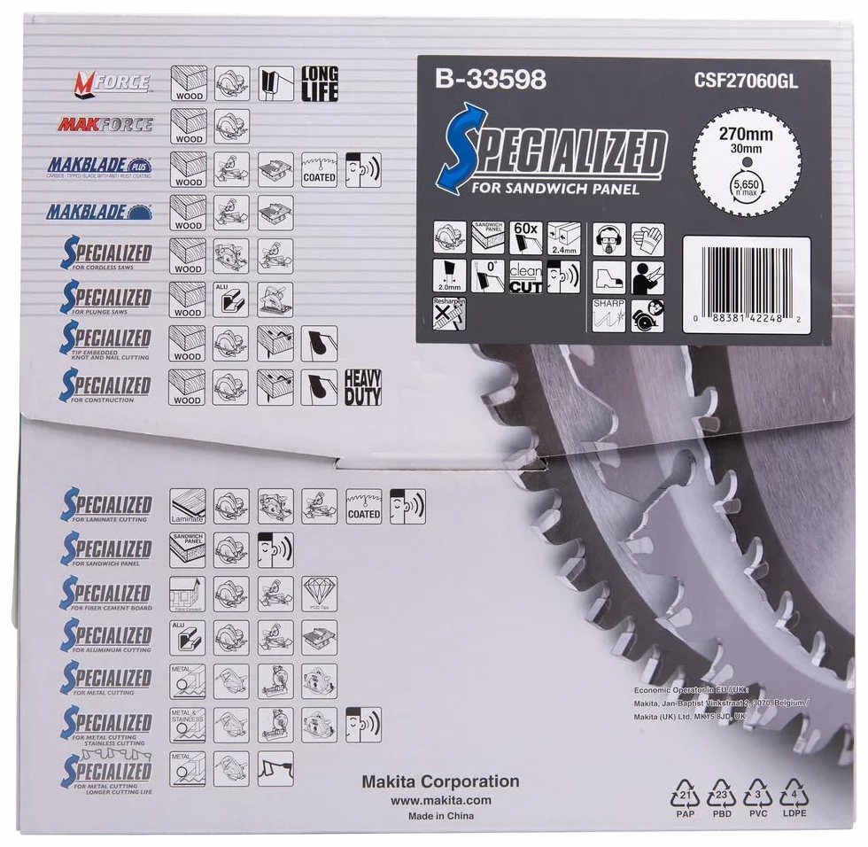 Makita Specialized brzeszczot piły 270 x 30 mm, 60Z, B-33598