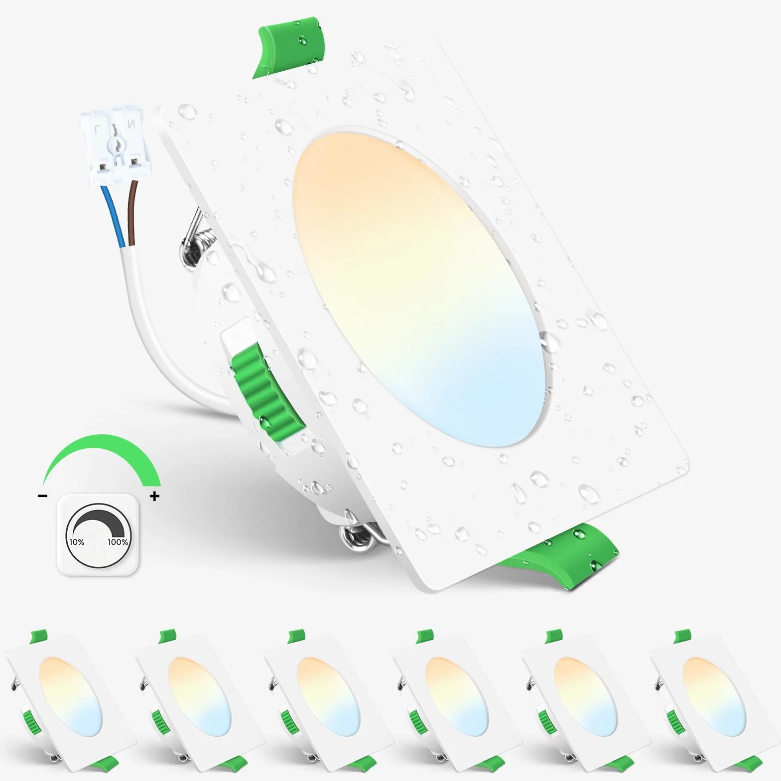 ALUSSO Reflektor Wpuszczany LED 230V 4W 310LM IP44 Ciepła Biel 3000K Neutralna Biel 4000K Zimna Biel 6500K Regulowane 6 Sztuk