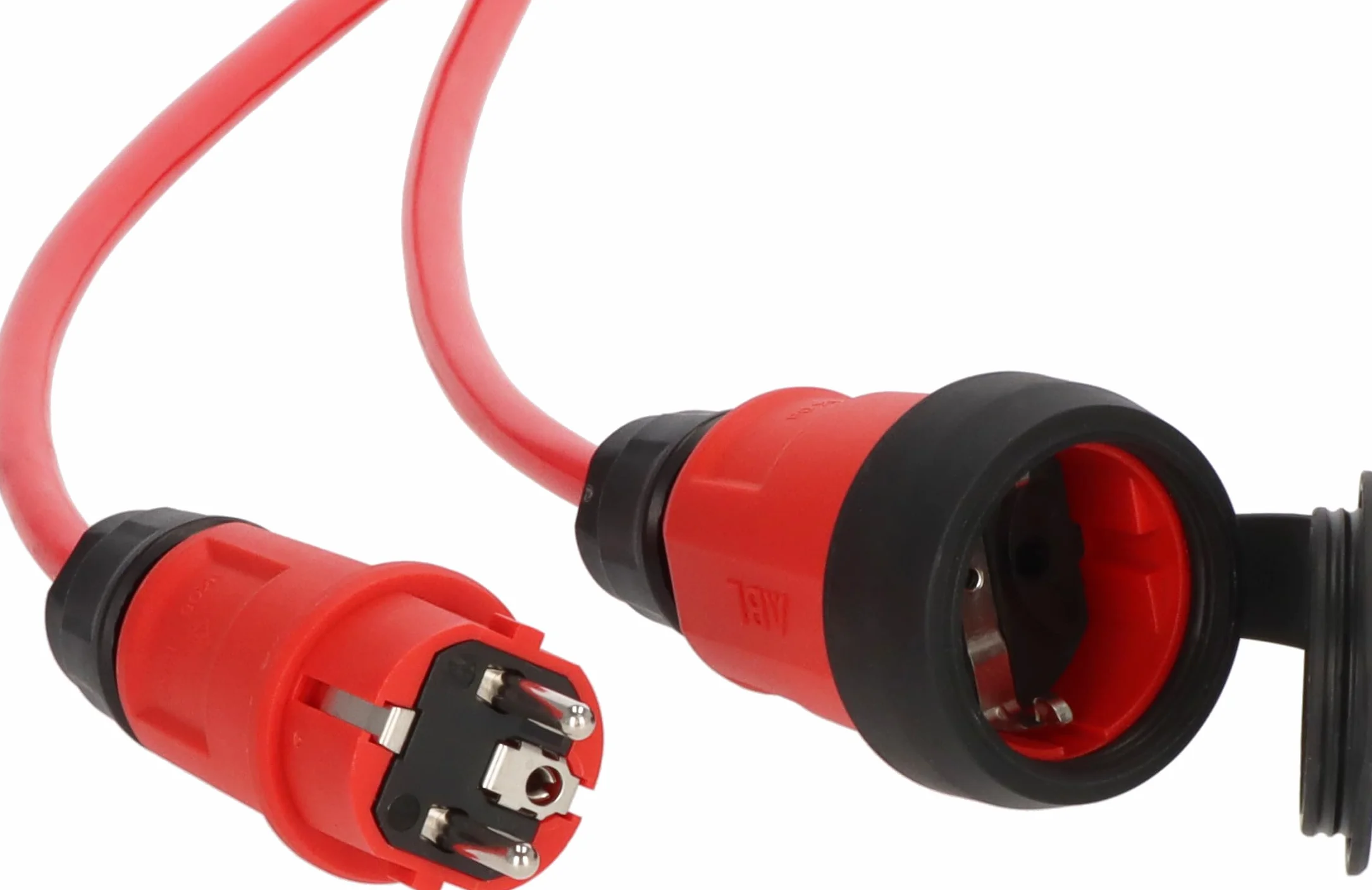 Brennenstuhl Professional Extension Cable VQ 1100 IP44 (10 m kabel H07BQ-F 3G1,5 in red, construction site use and permanent outdoor use, Made in Germany)