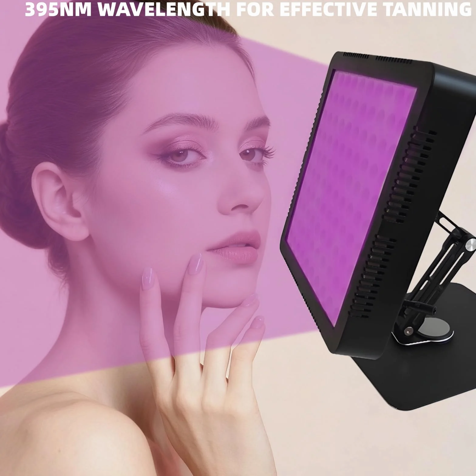 Lampa opalająca LED 100 LED 395 nm z timerem, regulowaną jasnością, stojakiem i okularami