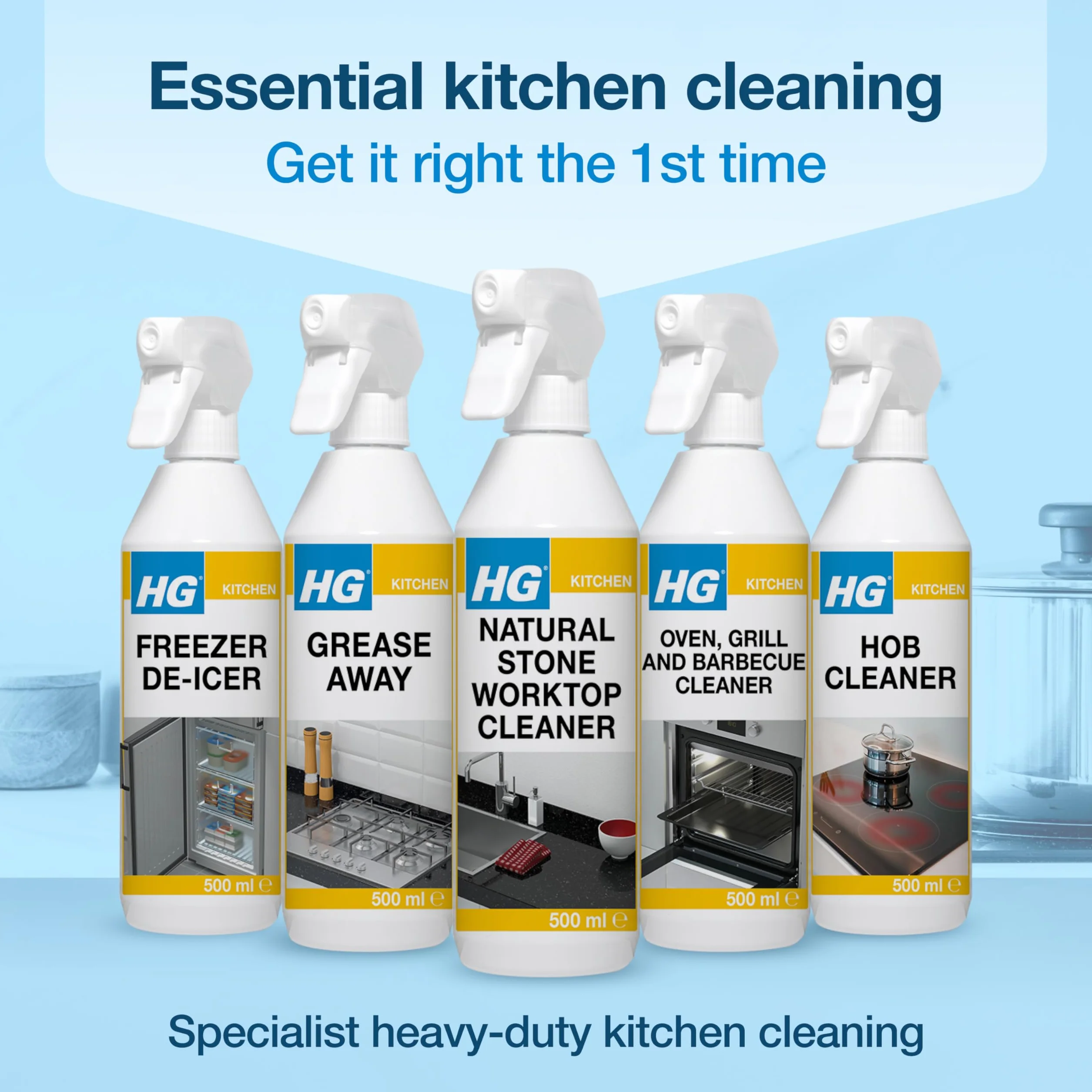 HG Naturalny kamień kuchenny Top Cleaner 500 ml - do codziennego czyszczenia bez smug i absolutnie bezpieczny, (1 sztuka)