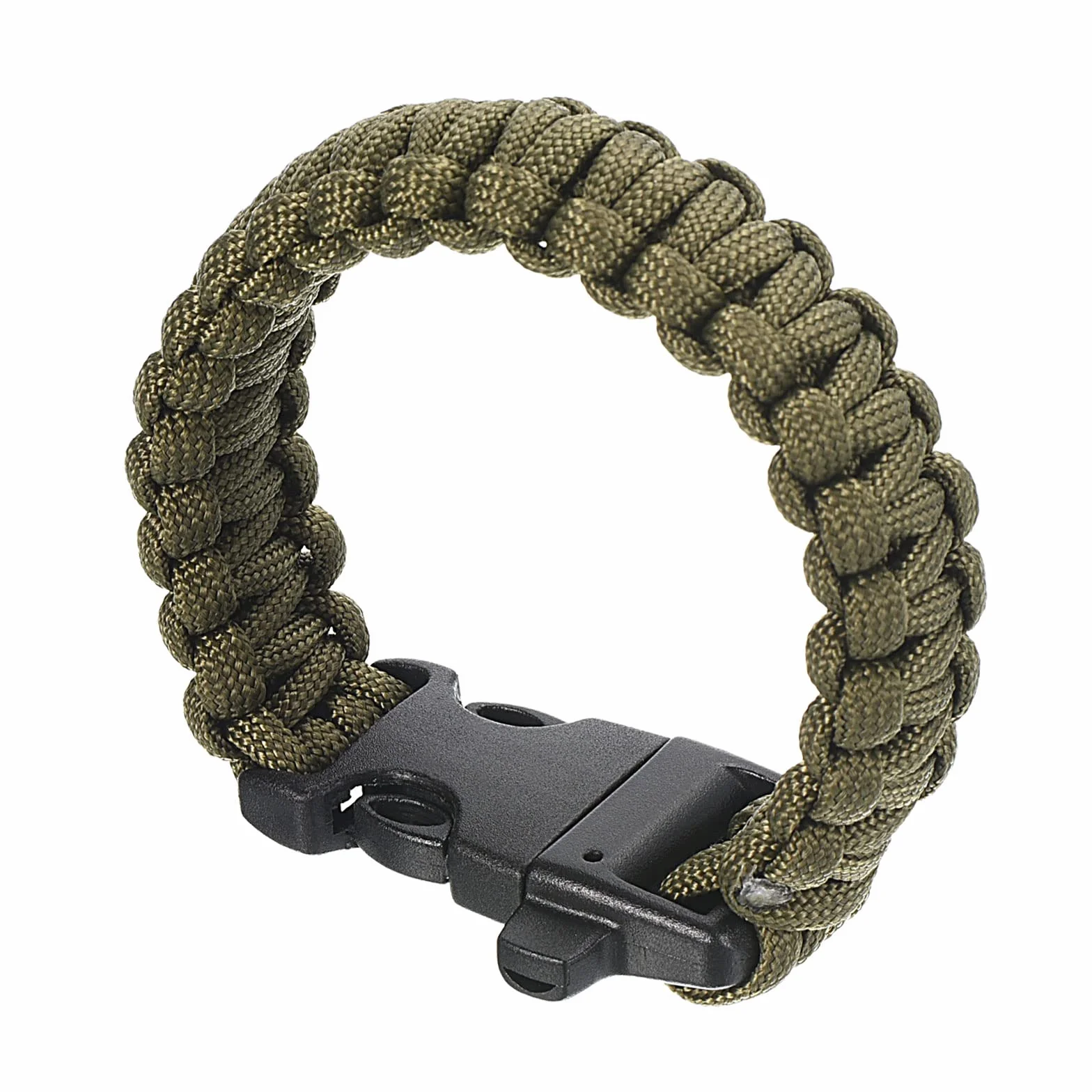 PATIKIL survivalowe bransoletki paracord, pleciona bransoletka spadochronowa z plastikową klamrą upominki na przyjęcie prezenty kempingowe do użytku na zewnątrz dla mężczyzn, ciemnozielona