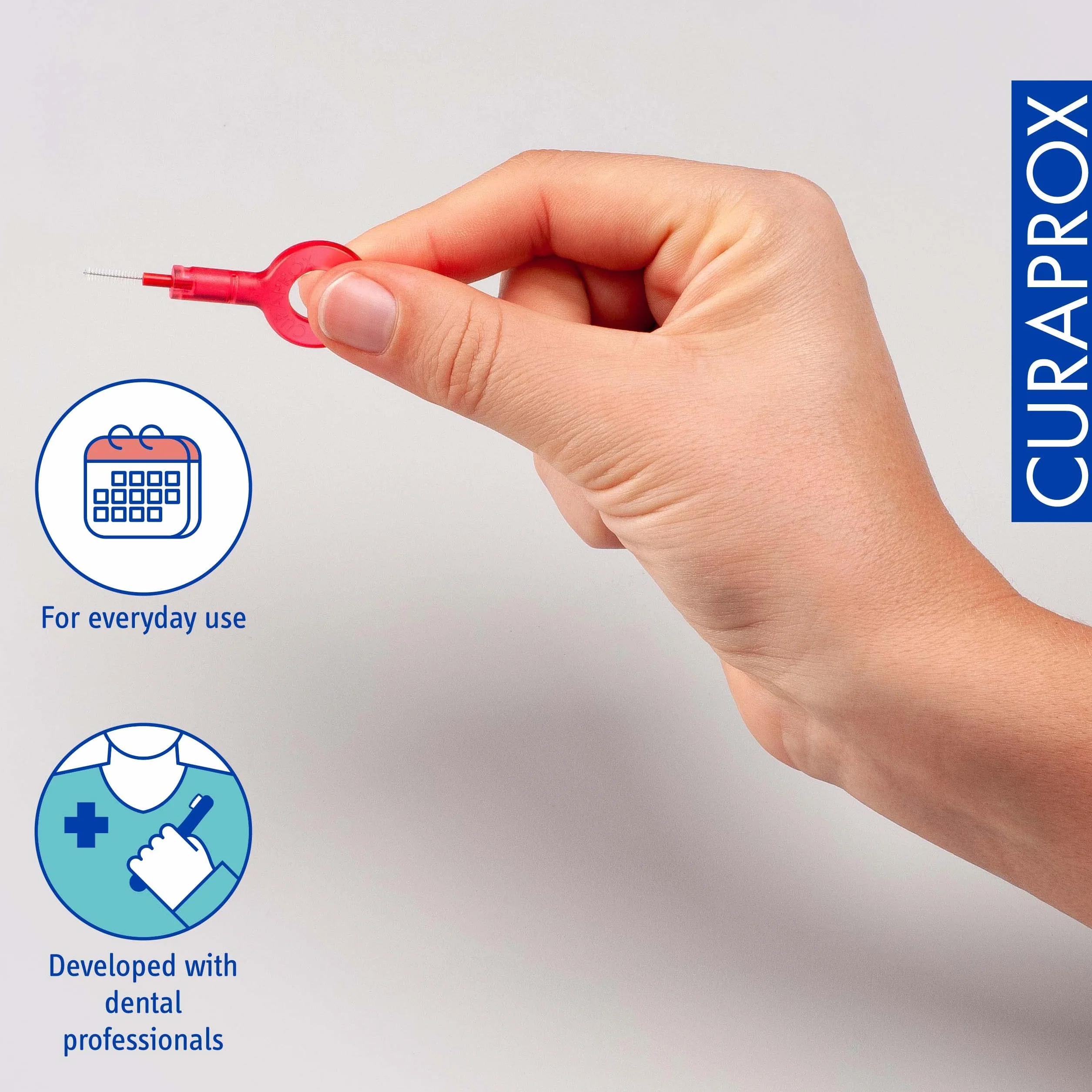 Curaprox Wkłady do szczoteczek międzyzębowych CPS 07 Prime-ISO Rozmiar 1, Czerwony/ultracienkie włókna do skutecznego czyszczenia szczelin / 8-Pack/Made in Switzerland/Niemieckie opakowania