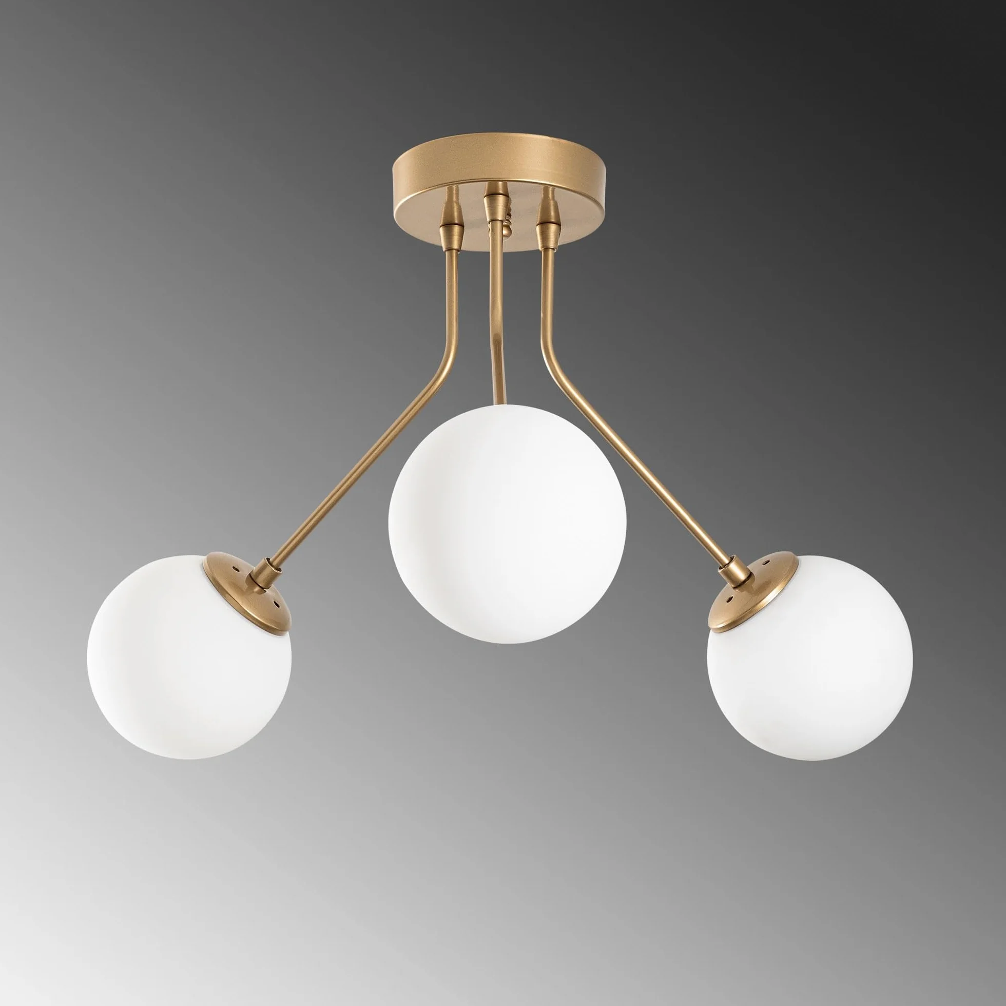 Opviq Elegancki złoty żyrandol, metalowy korpus, średnica 56 cm, wysokość 40 cm | 3 x gniazdo E14, nie regulowane, idealne do salonu i jadalni, stylowe wzornictwo