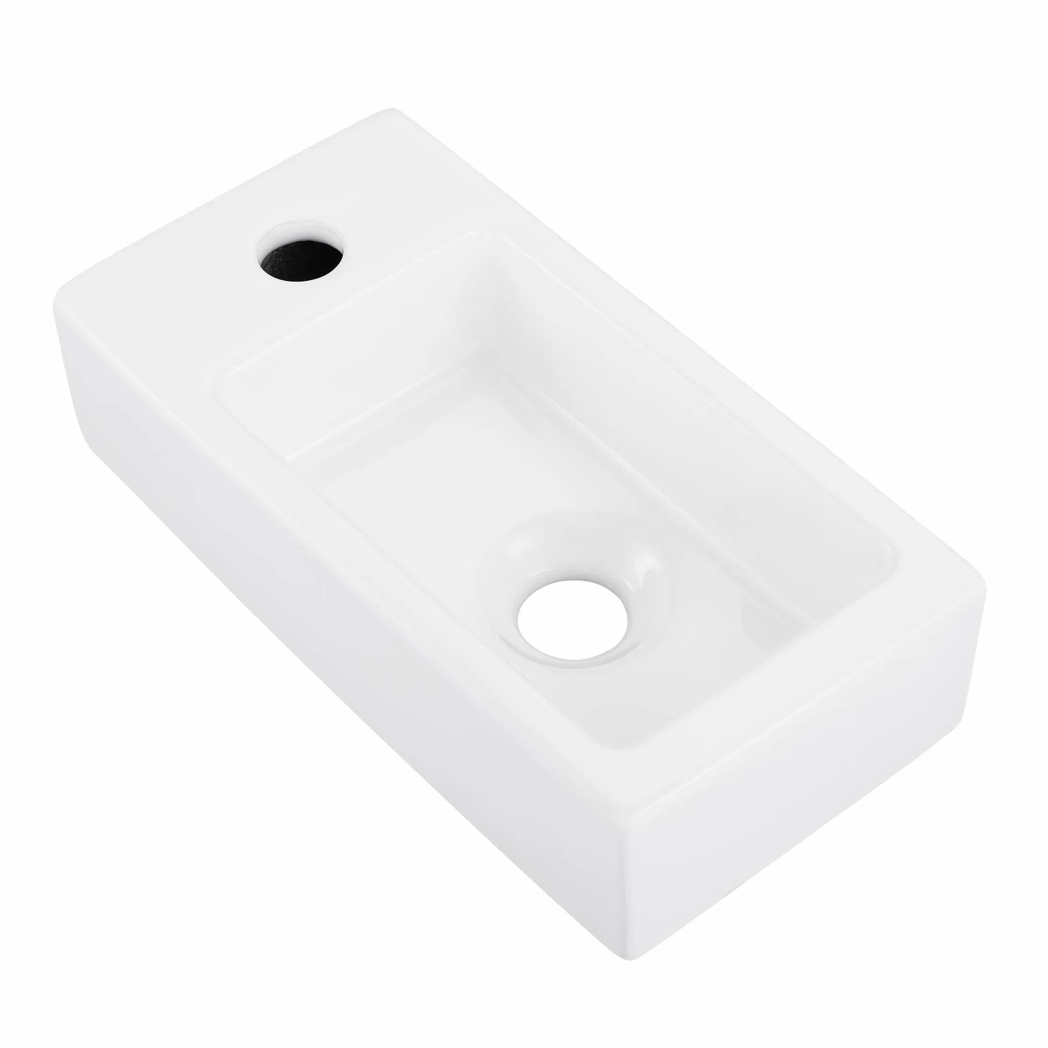 KES umywalka łazienkowa 37 x 18 x 9 cm ceramiczna mini zlew montowany na ścianie BWS102