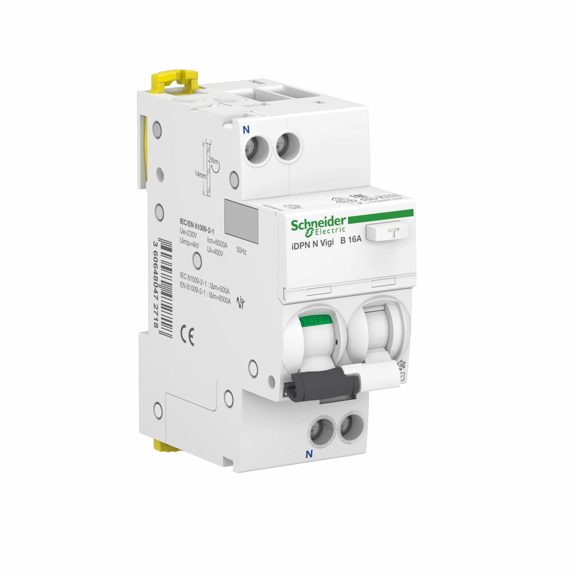 Schneider pbt-dit 51 24 A9D56616 przełącznik FI/LS iDPN Vigi 1P+N, 16A, B-Char, 30mA, typ A, 6kA
