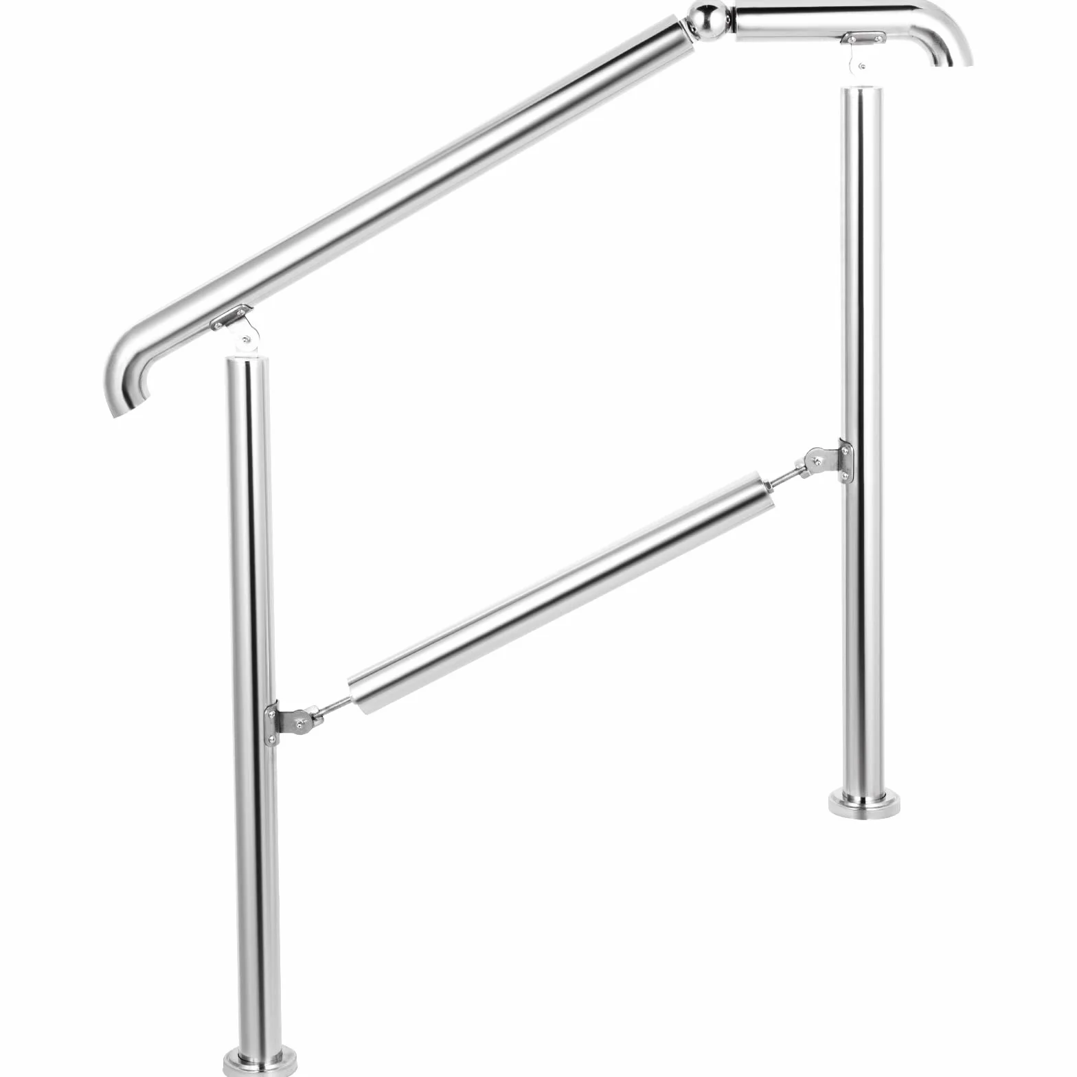 Happybuy Poręcz do schodów zewnętrznych, poręcz zewnętrzna, regulowana poręcz schodowa ze stali nierdzewnej, pogrubione balustrady schodowe do balustrady werandy, poręczy pokładowej