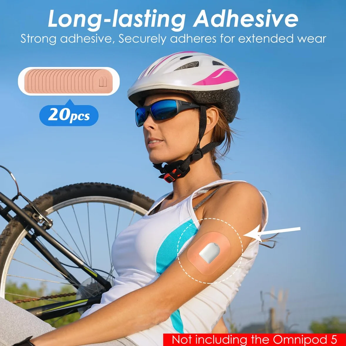 Omnipod 5 plastry wodoodporne 20 sztuk beżowe naklejki Overpatch
