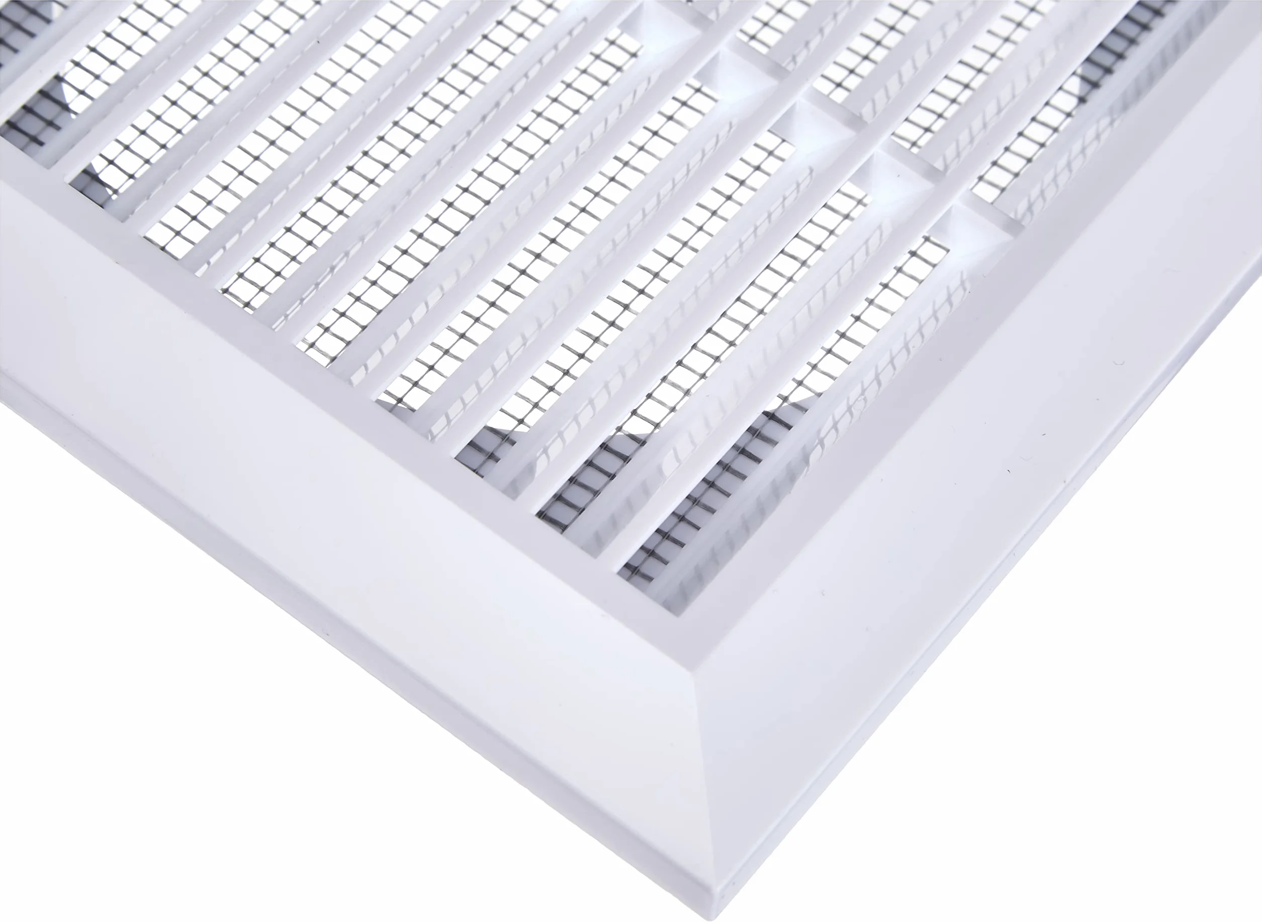Kratka wentylacyjna z ochroną przed owadami, Ø 125 mm, kratka chroniąca przed owadami, prostokątna, biała, ABS MKK®