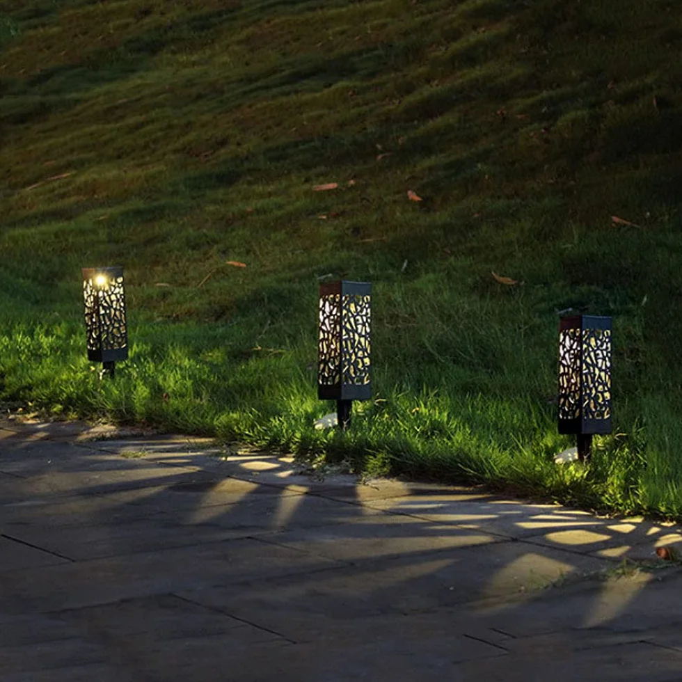 6 lamp solarnych na zewnątrz, wodoodporne lampy ogrodowe, IP65, zewnętrzne lampy słupkowe, na biurko, patio, ogród, krajobraz, trawnik, latarnia, oświetlenie