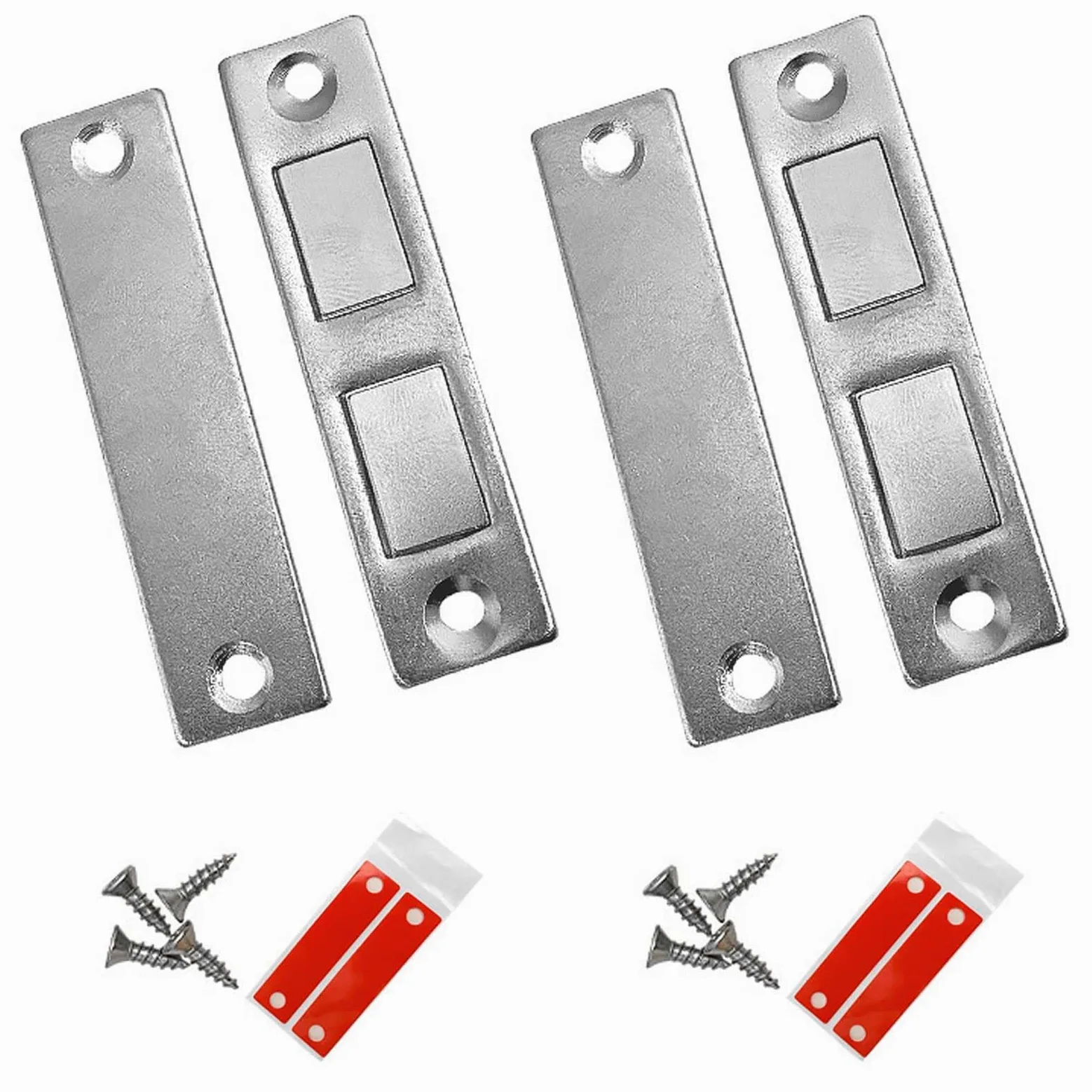 2 magnesy na drzwi, samoprzylepne, magnetyczne zamknięcie do szafy, mocne zatrzaski do drzwi, podwójne magnesy do szuflad, szafy na ubrania, zamknięcie magnetyczne do mebli, drzwi szafy