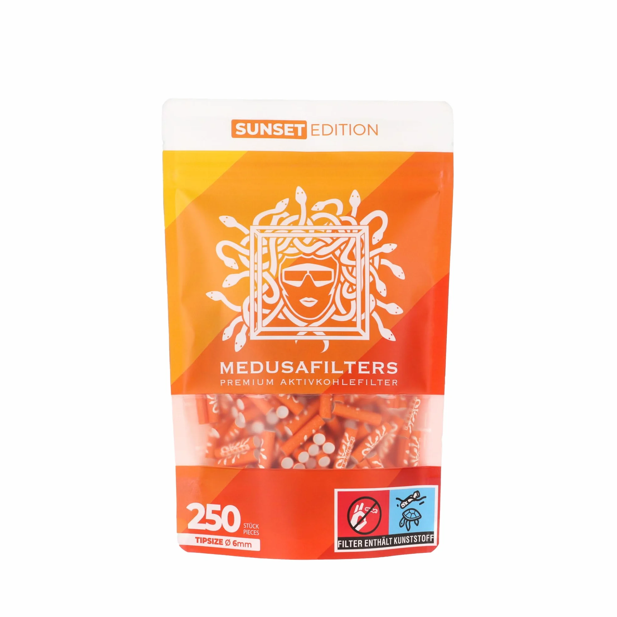 Medusafilters Slim Premium filtr z węglem aktywnym 6 mm 25 sztuk Made in Germany