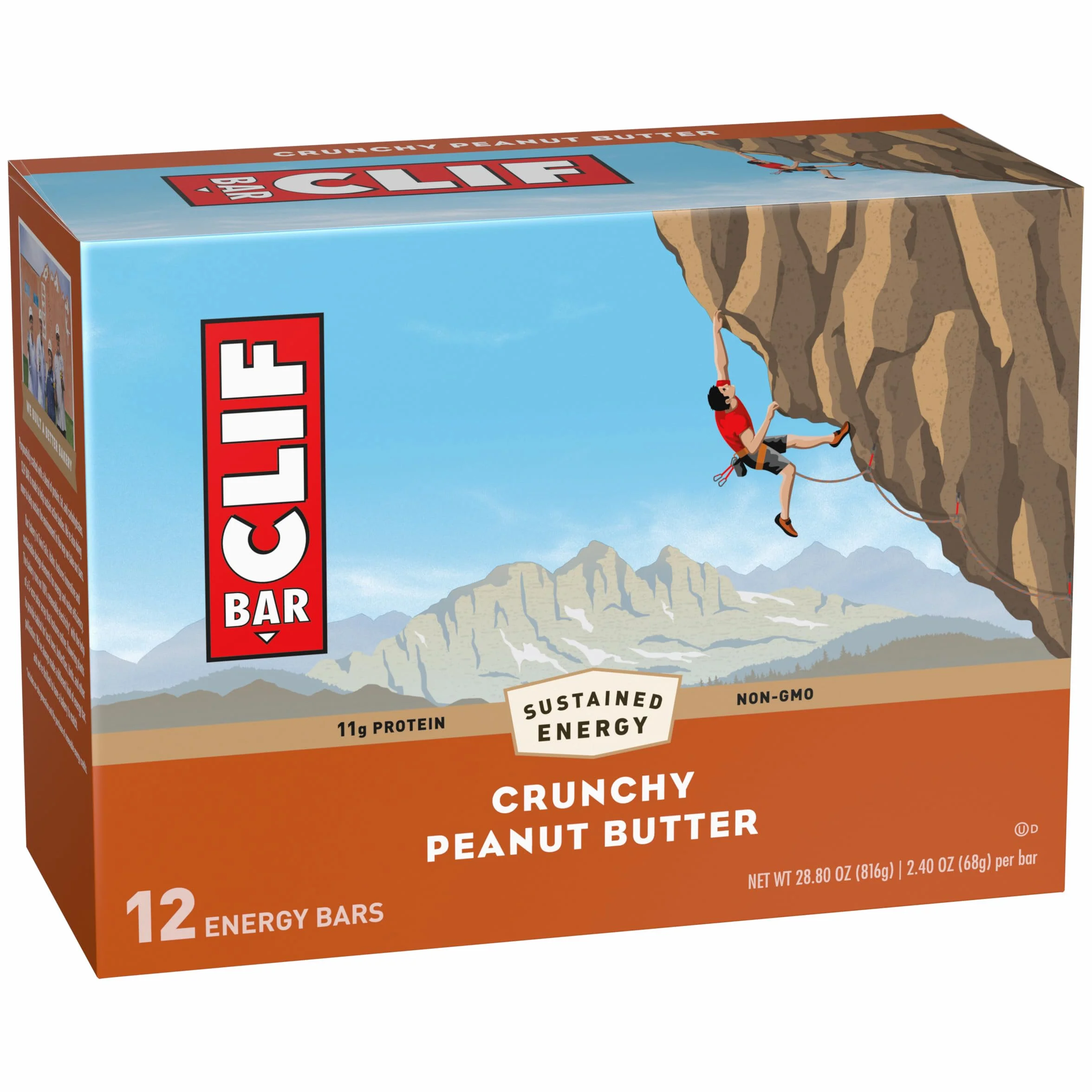 Clif Bar Crunchy Peanut Butter Energy Bars, 12 barów / pudełko