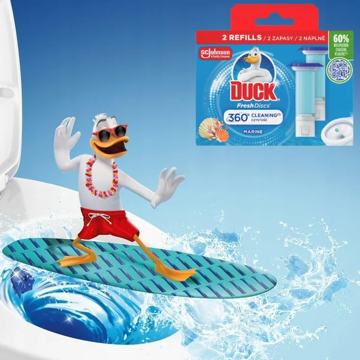 Duck® Fresh Discs® Marine - podwójny zapas do toalety o zapachu morskim - krążek czyszczący do WC 2 x 36ml