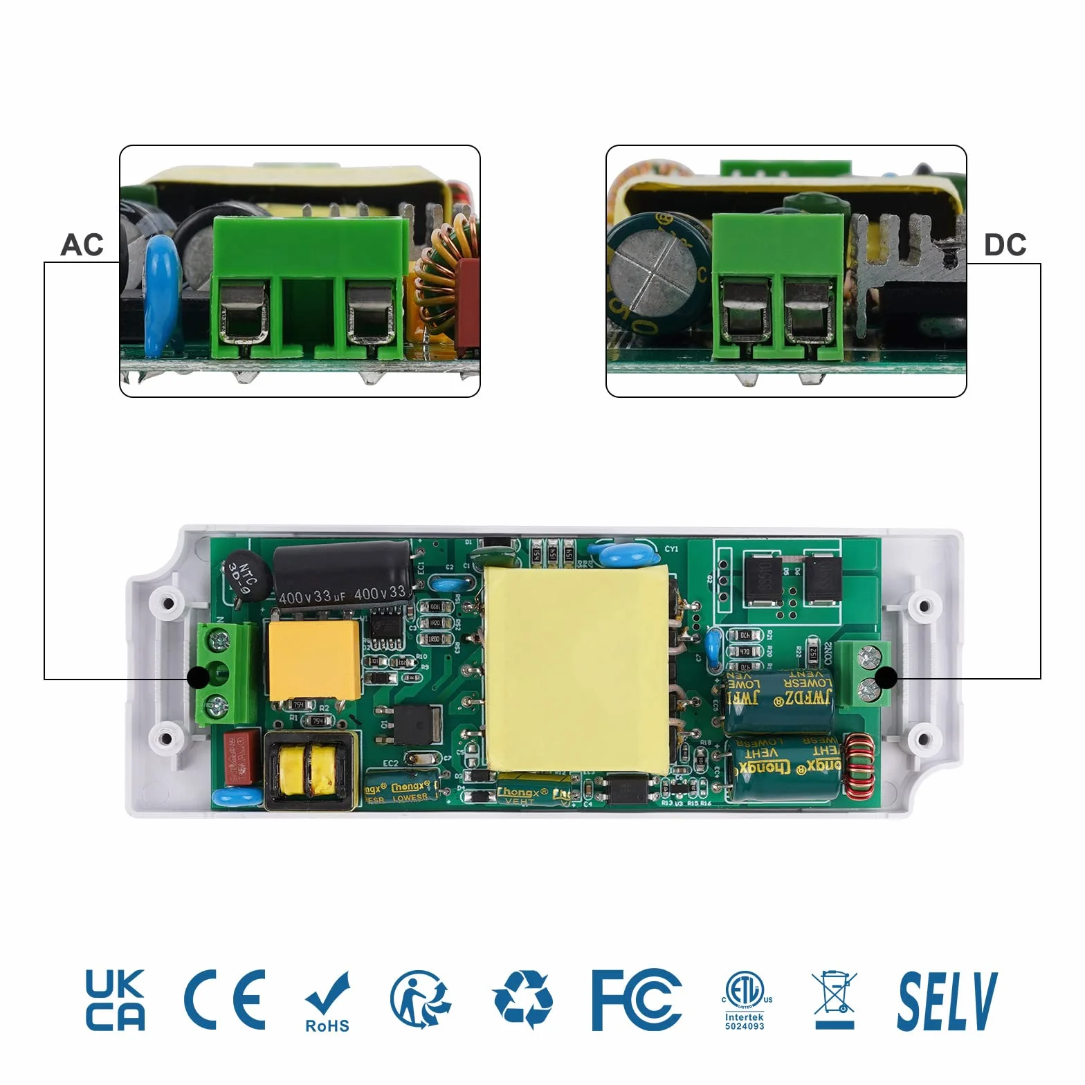 Sterownik LED 12V, 30W zasilacz AC 100-240V do 12V DC, 2,5A, ultracienki adapter do stałego napięcia 12V DIY taśmy LED MR16, MR11, żarówki G4