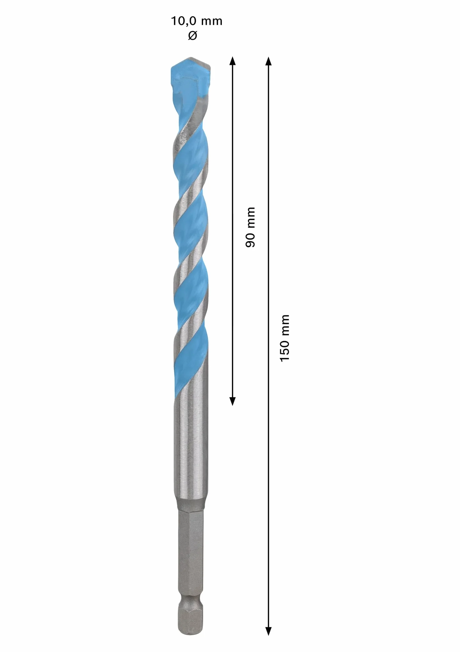 Bosch 8x Wiertło EXPERT HEX-9 Multi Construction (do Beton, Miękkie płytki ceramiczne, Ø 10,00 mm, Professional Akcesoria Wiertarki)