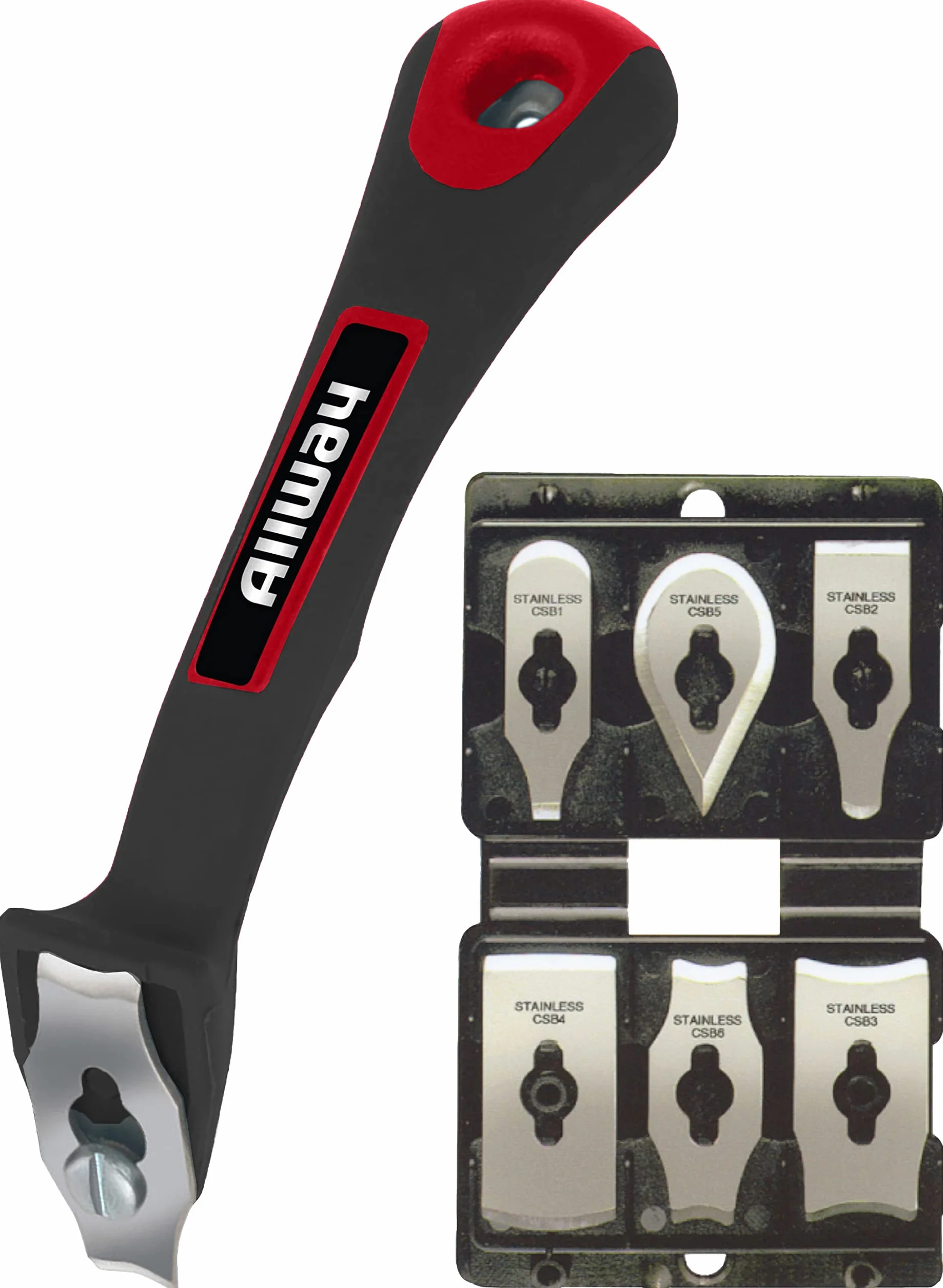 ALLWAY CS6 Soft-Grip Contour Scraper Set zestaw skrobaków z 6 ostrzami i pilnikiem
