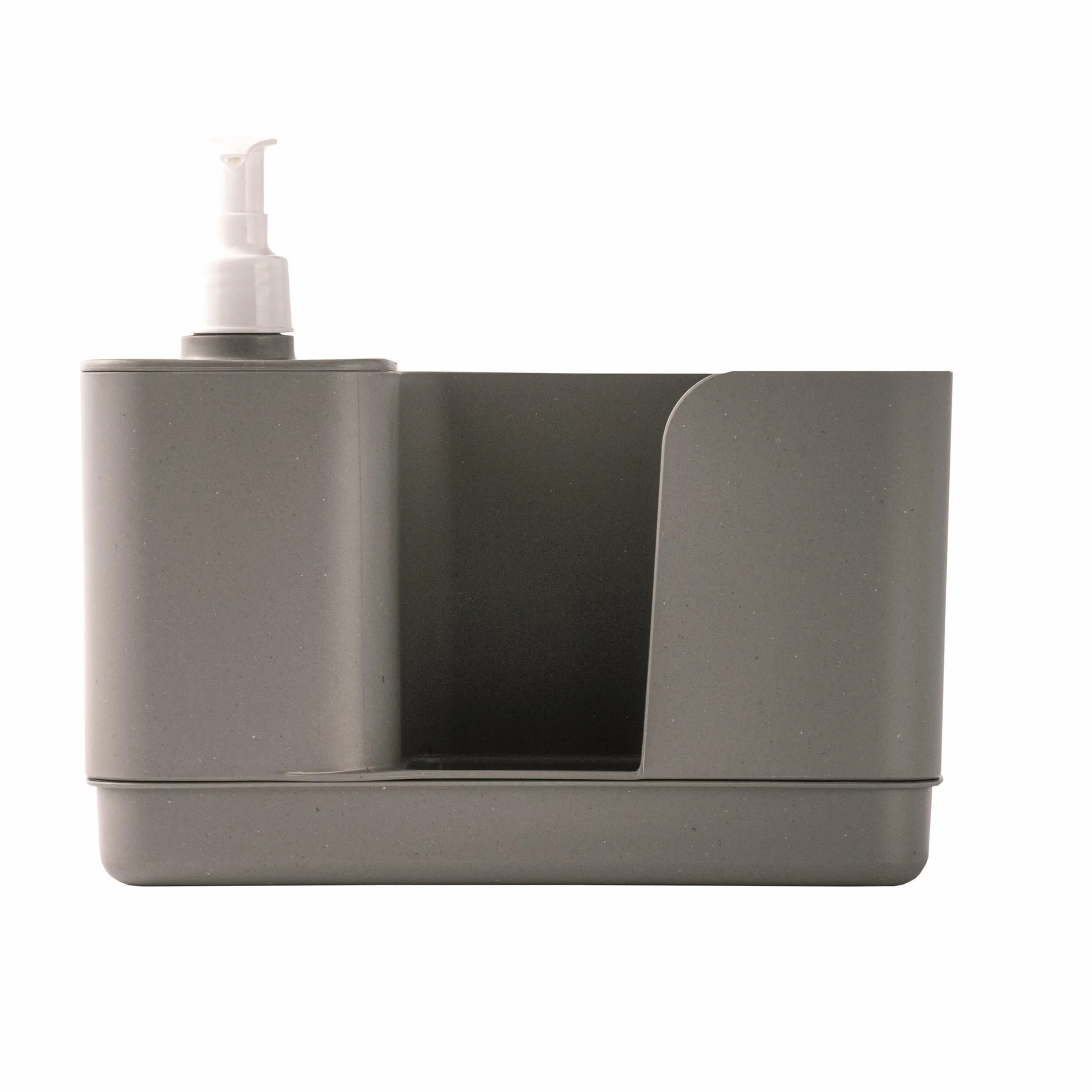 Snips Riordinello szary, uchwyt na gąbkę z dozownikiem, organizer na zlew szary, pojemnik na naczynia 12L x 18W x 21H cm, wyprodukowany we Włoszech, 0% BPA i bez ftalanów