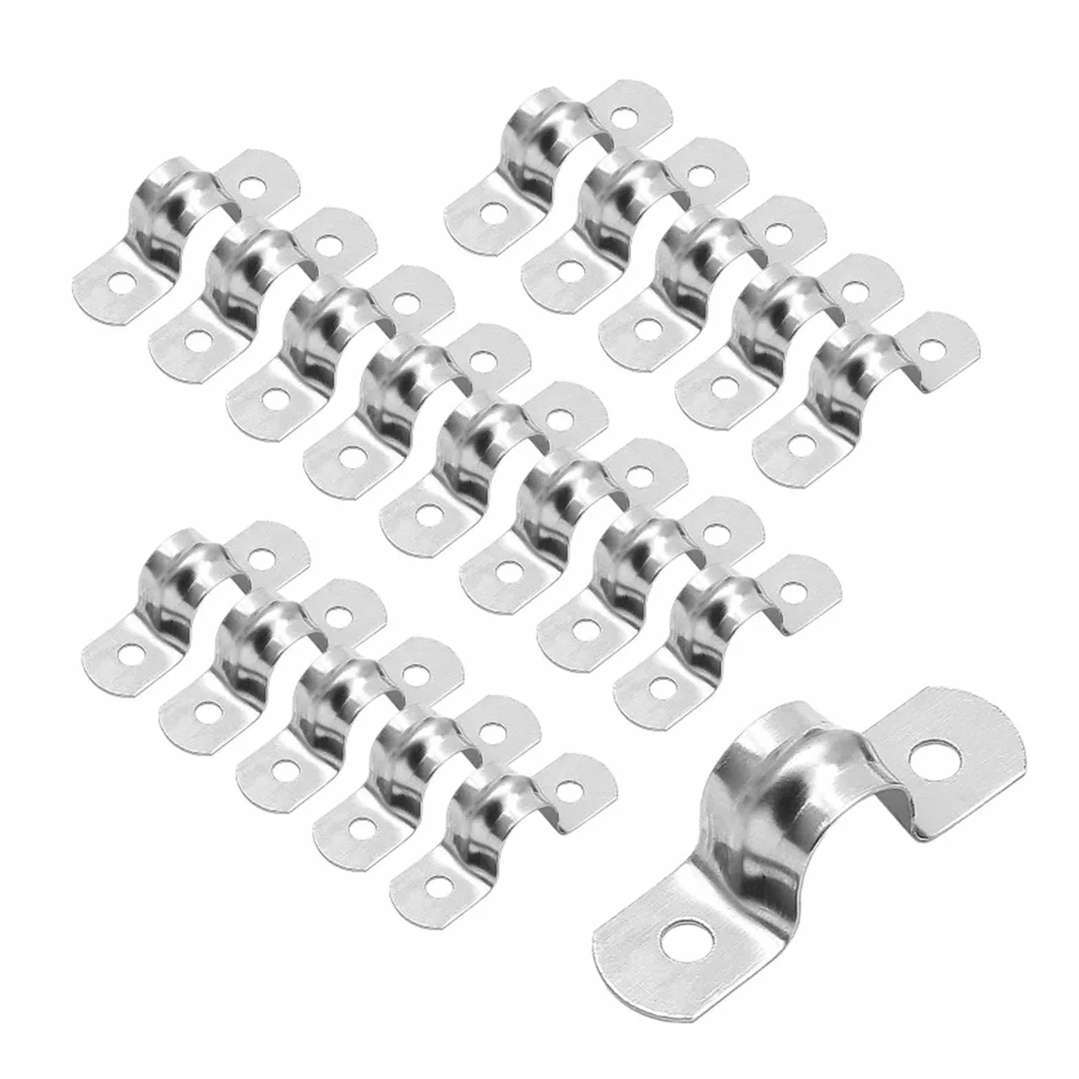 50 sztuk zaciski kablowe ze stali nierdzewnej pasek z dwoma otworami wspornik U sztywny pasek rurowy metalowy zacisk zaciski napinające Heavy Duty M5-M140(M140-50pcs)