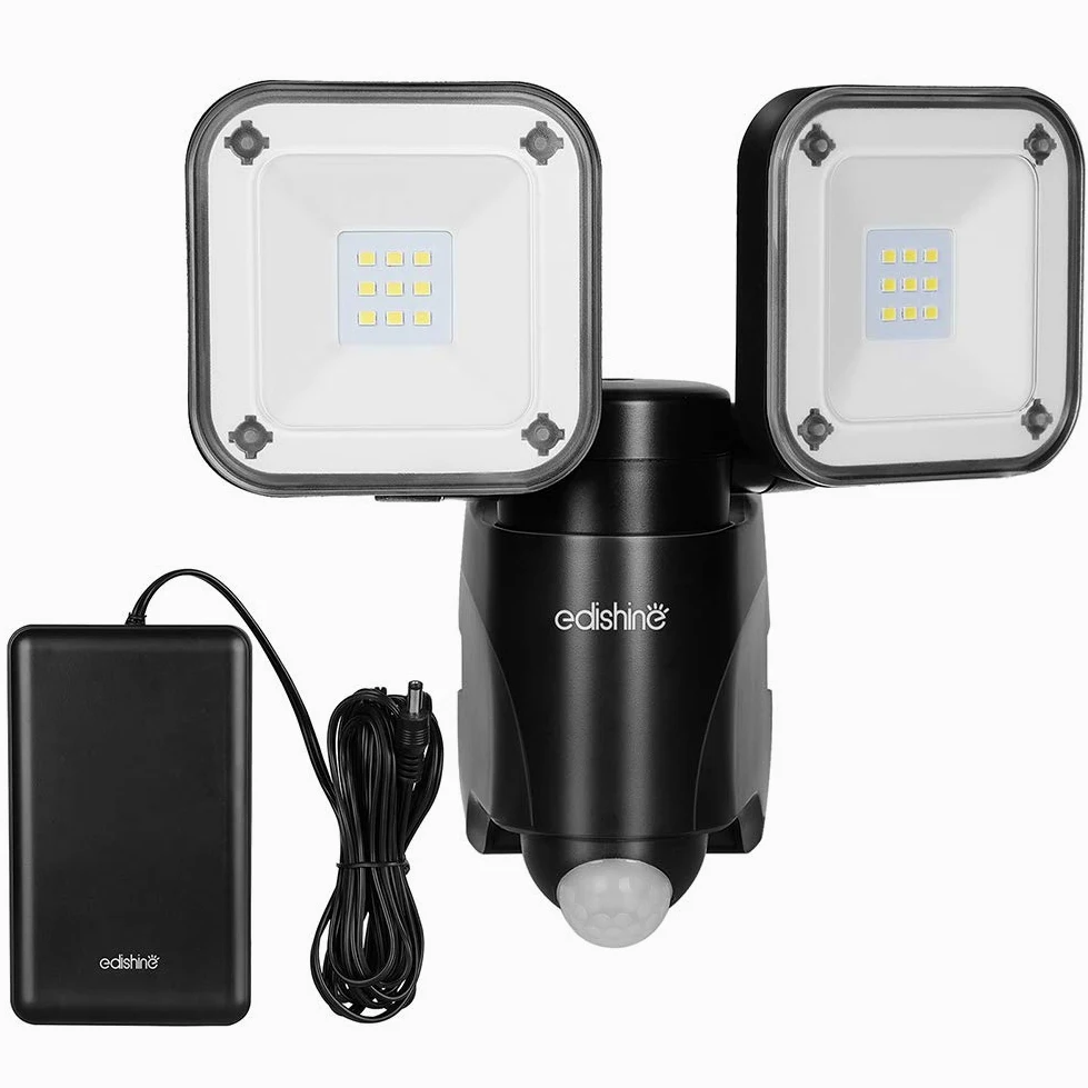 EDISHINE Reflektor LED na baterie z czujnikiem ruchu IP44 800 lumenów 6000 K