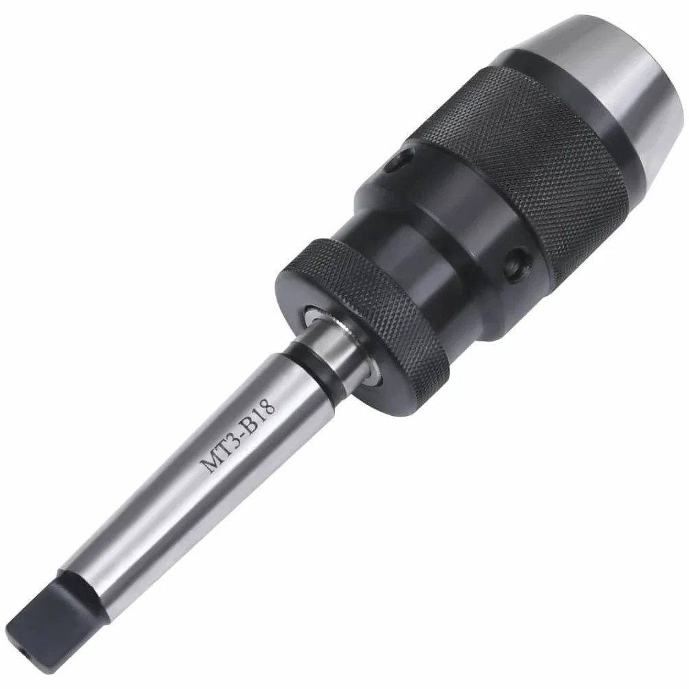 Szybkozaciskowy uchwyt wiertarski MT3-B18 ze stali 40 CR z zakresem mocowania 1-16 mm, bezkluczykowy uchwyt na koło zębate, mocowanie adaptera do wiertarek, tokarek, zastosowania w warsztacie