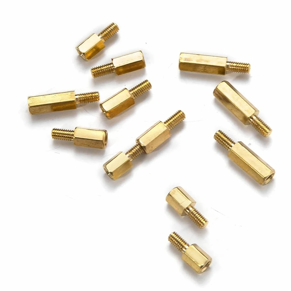 Gwint mosiężny Hexagonal Copper Column，Single-Head Stud Column， 20/50pcs Hex Brass Standoff Spacer Screw Thread M3*L+6mm Pillar Computer PC Motherboard Male To Female Standoff Spacer(15mm 20pcs)