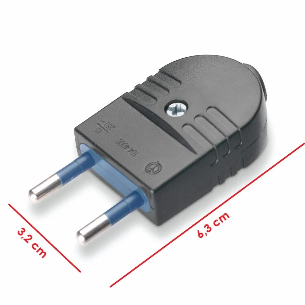 Poly Pool PP0455.1X wtyczka mobilna 10A 2P włoska standardowa mała Made in Italy czarna