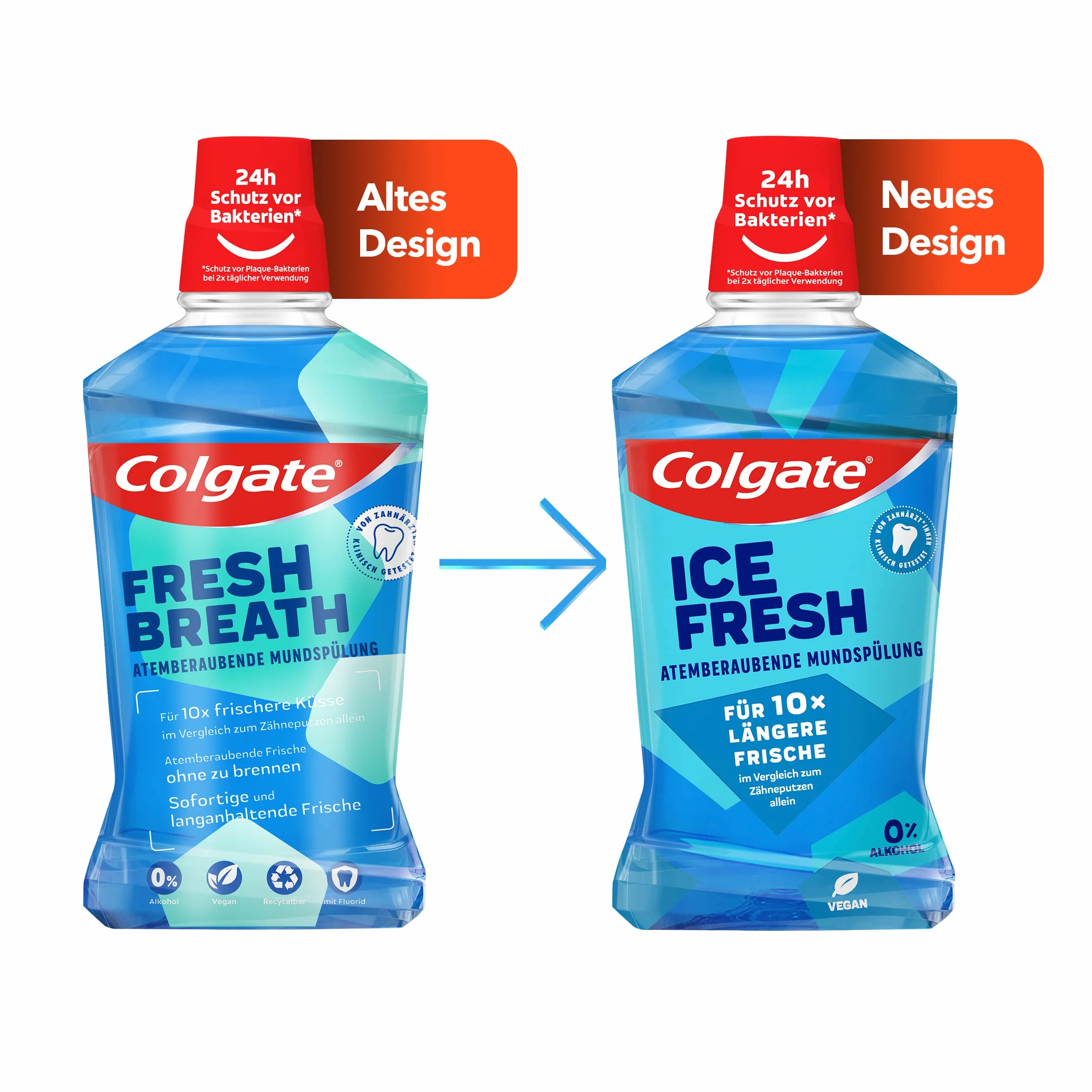 Colgate Fresh Breath zestaw 6 butelek do płukania jamy ustnej 500 ml – natychmiastowa i długotrwała świeżość bez przypalenia