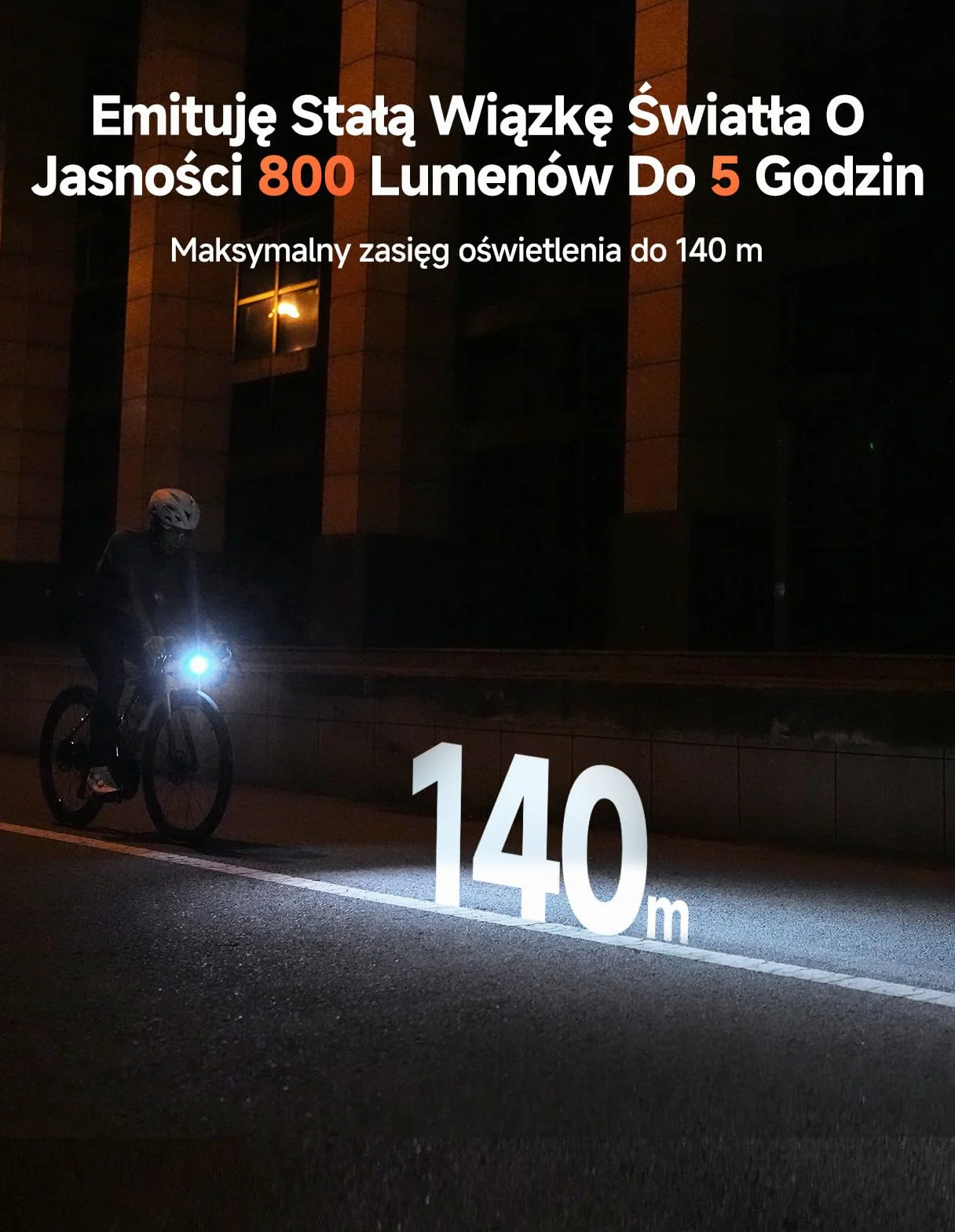 iGPSPORT VS800S Inteligentna Przednie Światła Rowerowe 800 LM, Bateria 4000 MAh, Auto Włącz/Wyłącz, Sterowanie Pilotem, 6 Trybów Światła, Antywstrząsowa, Antyodblaskowa, USB-C, Wodoodporność IPX6