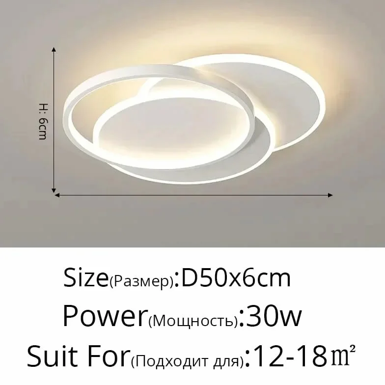 Nowoczesna lampa sufitowa LED z pilotem zdalnego sterowania do salonu, sypialni dziecięcej, jadalni (biała, średnica 50 cm)