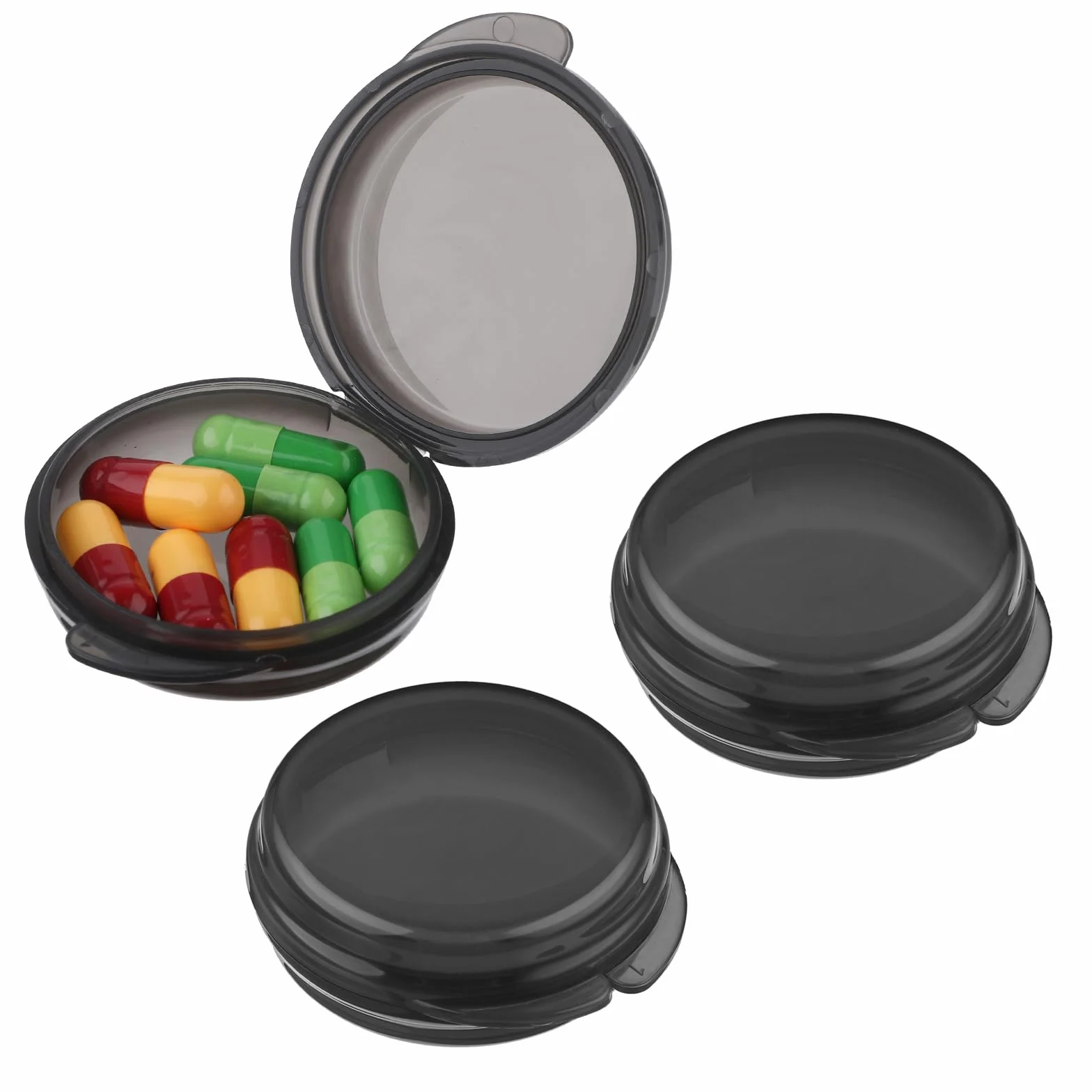 WLLHYF Mały mini organizer na tabletki 3 szt. przenośny podróżny pojemnik na leki czarny