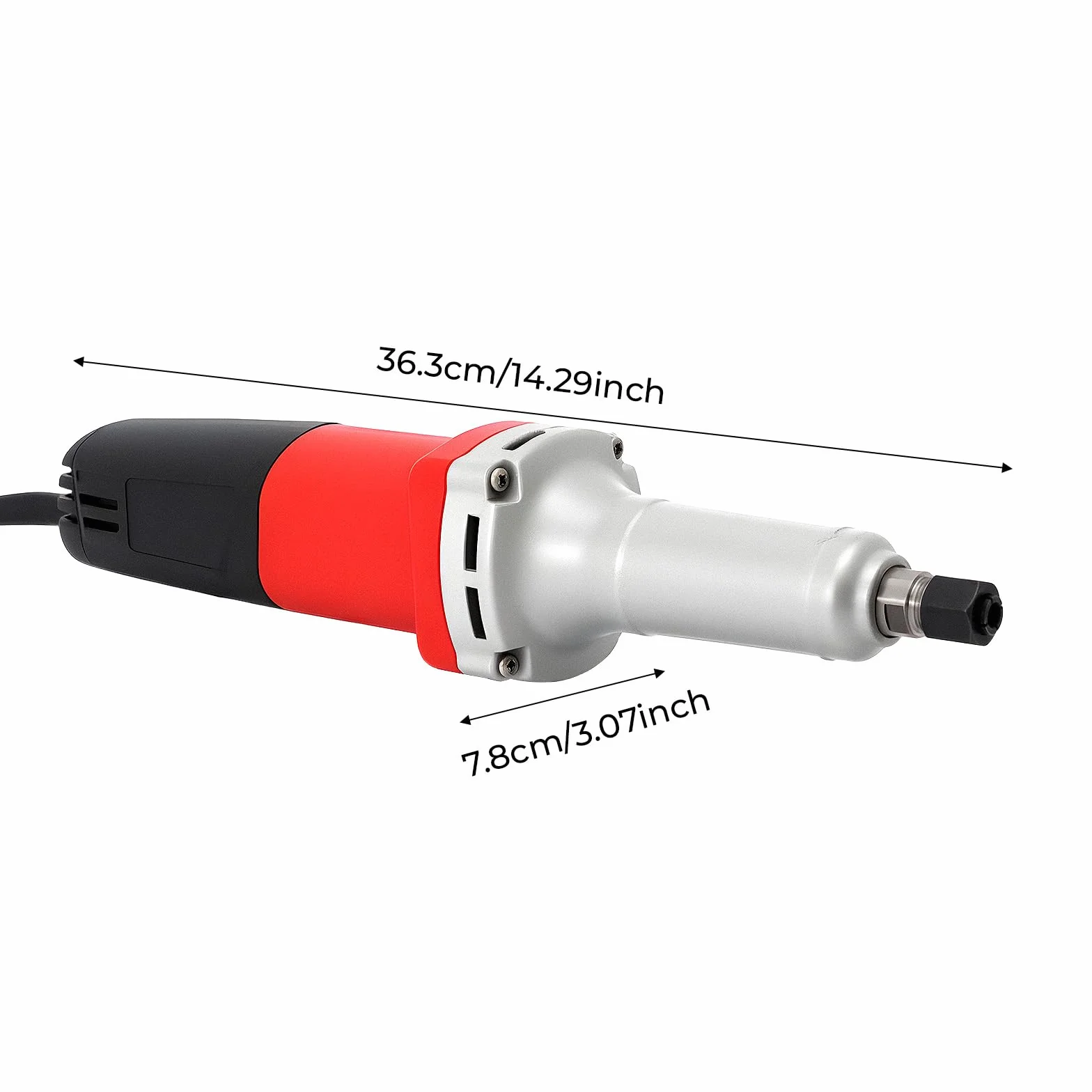 Szlifierka prosta, szlifierka prętowa z regulatorem prędkości obrotowej, kluczem, bity szlifierskie, J-25, zestaw szlifierek prostych, 600 W, 0-27000 obr./min, Ø 6 mm