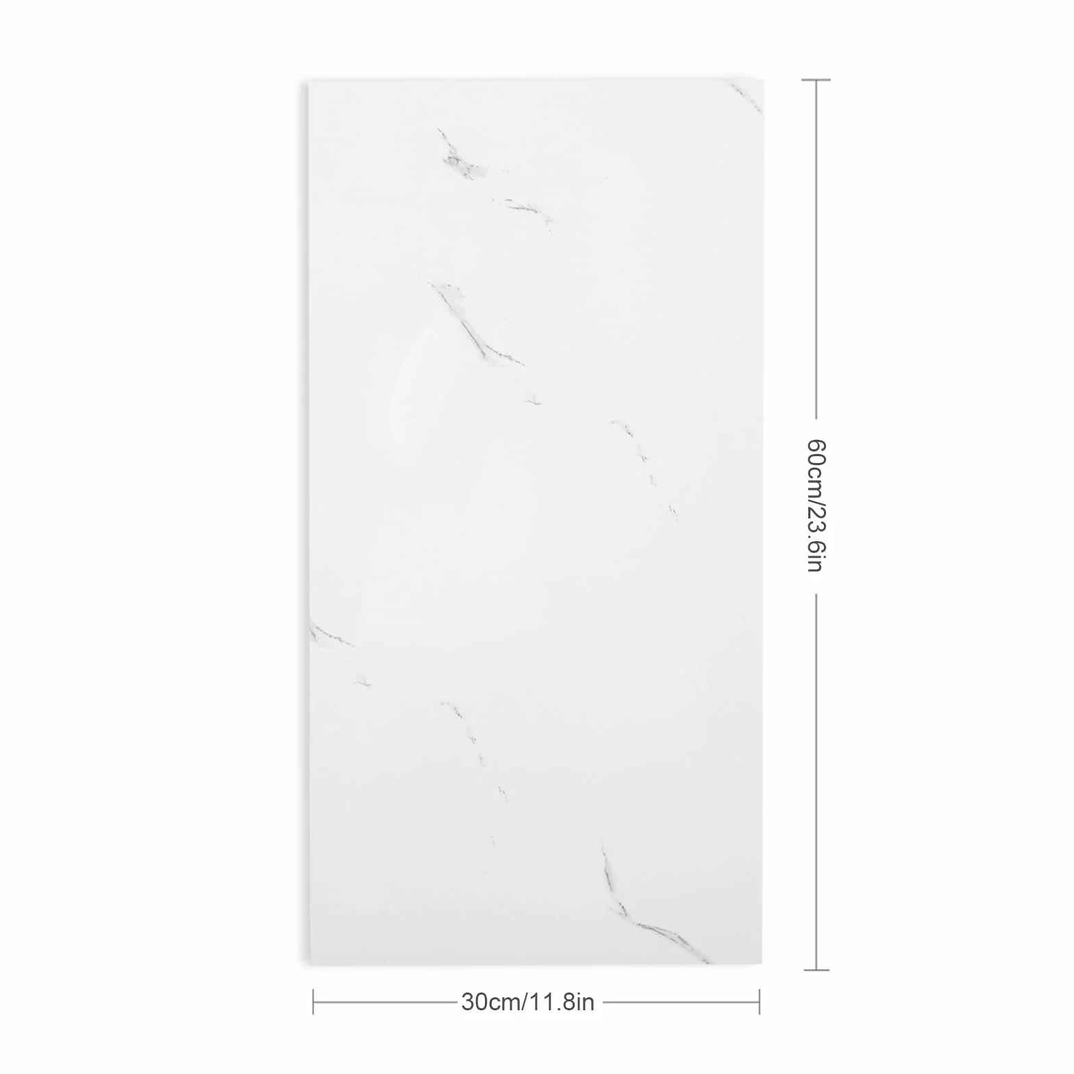 Samoprzylepne płytki kuchenne, 10 sztuk, 60 x 30 cm, okładzina ścienna, samoprzylepna, PCW, naklejki na płytki ścienne (biały marmur)