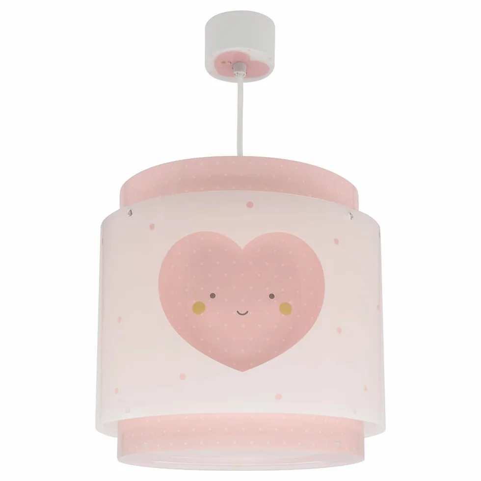 Dziecięca lampa sufitowa wisząca Baby Dreams z różowym sercem