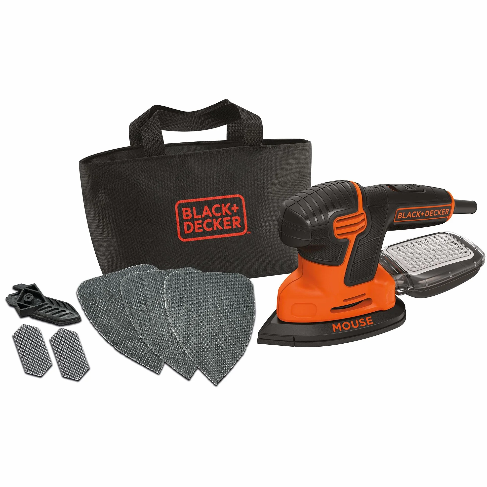 BLACK+DECKER Mouse Szlifierka Trójkątna z Mikrofiltrem, 120 W, KA2000-QS